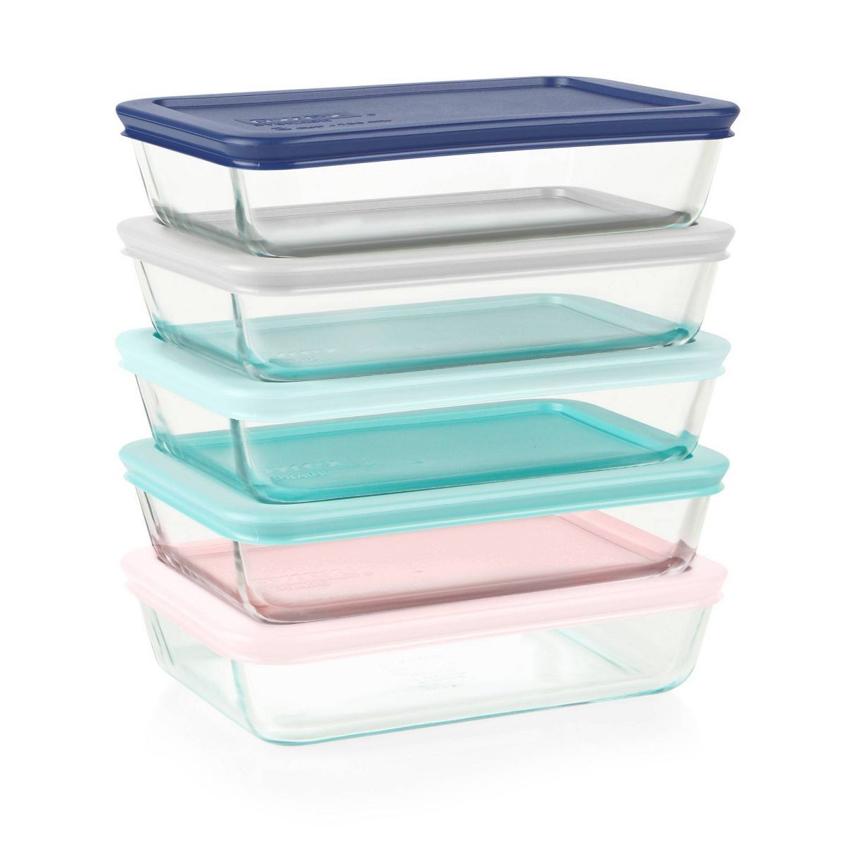 10pc Glass Meal Prep Set: Clear Glass Food Storage Containers with Plastic Lids