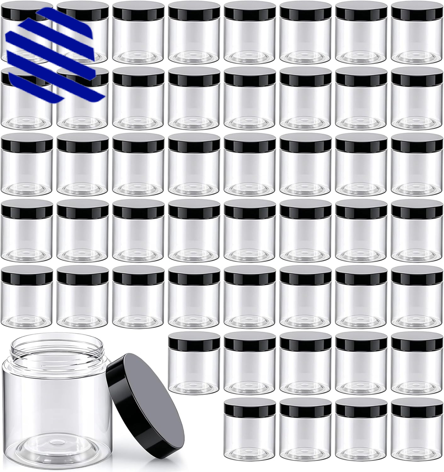Clear Plastic Jars with Lids Small/Mini Containers for Slime Ointments 50PC 4 oz