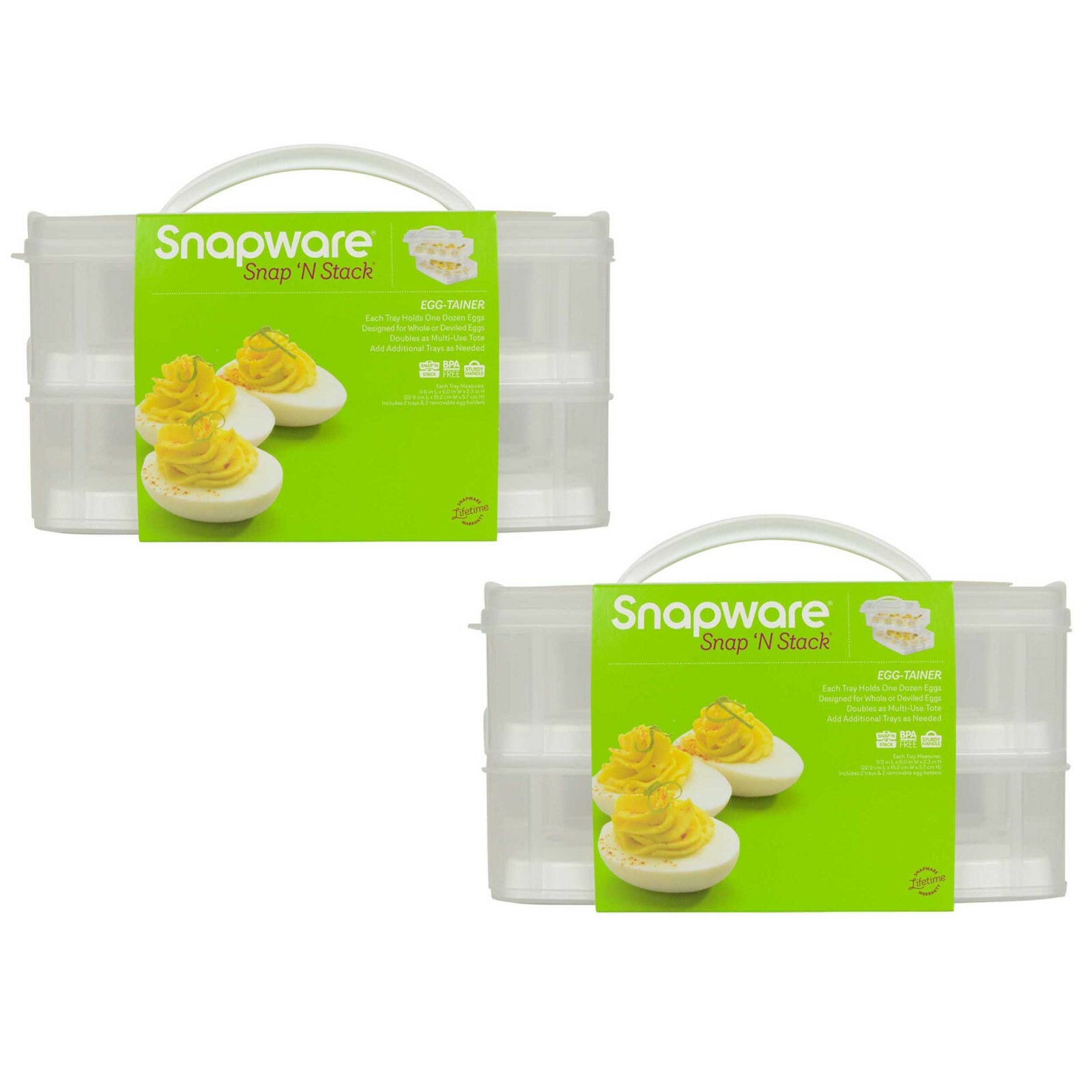 Snapware 2-Layer Snap ‘N Stack Food Storage with Egg Holder Trays (2-Pack)