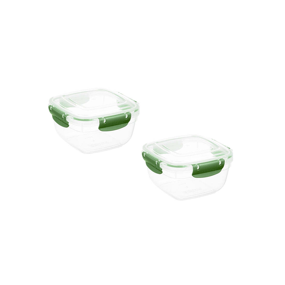 Superio Plastic Food Storage Containers, Airtight Lids, 30 oz., Green, 2 pack