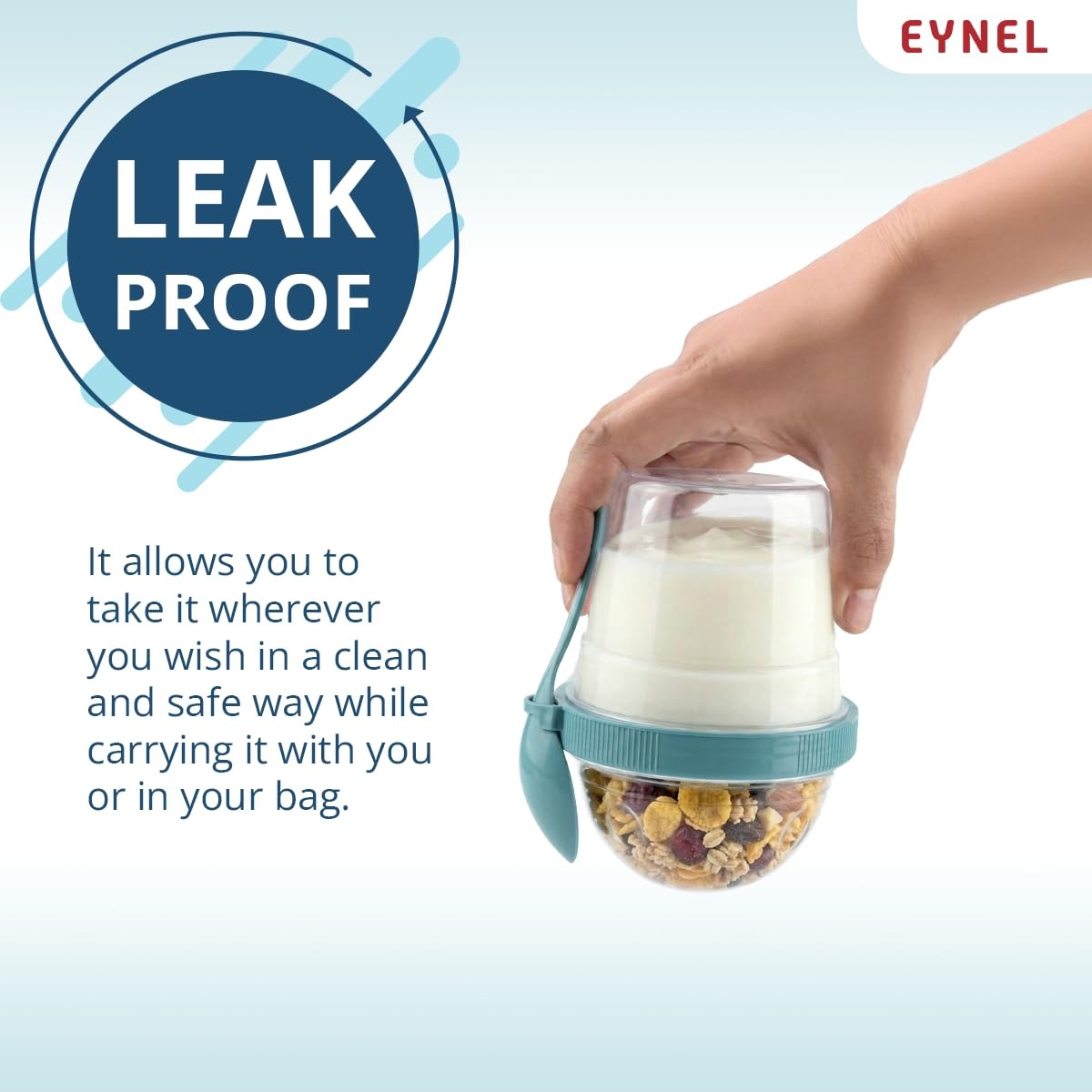 EYNEL 4 Pack 17 oz Small Breakfast On The Go Yogurt Parfait Cups, Reusable Pl…