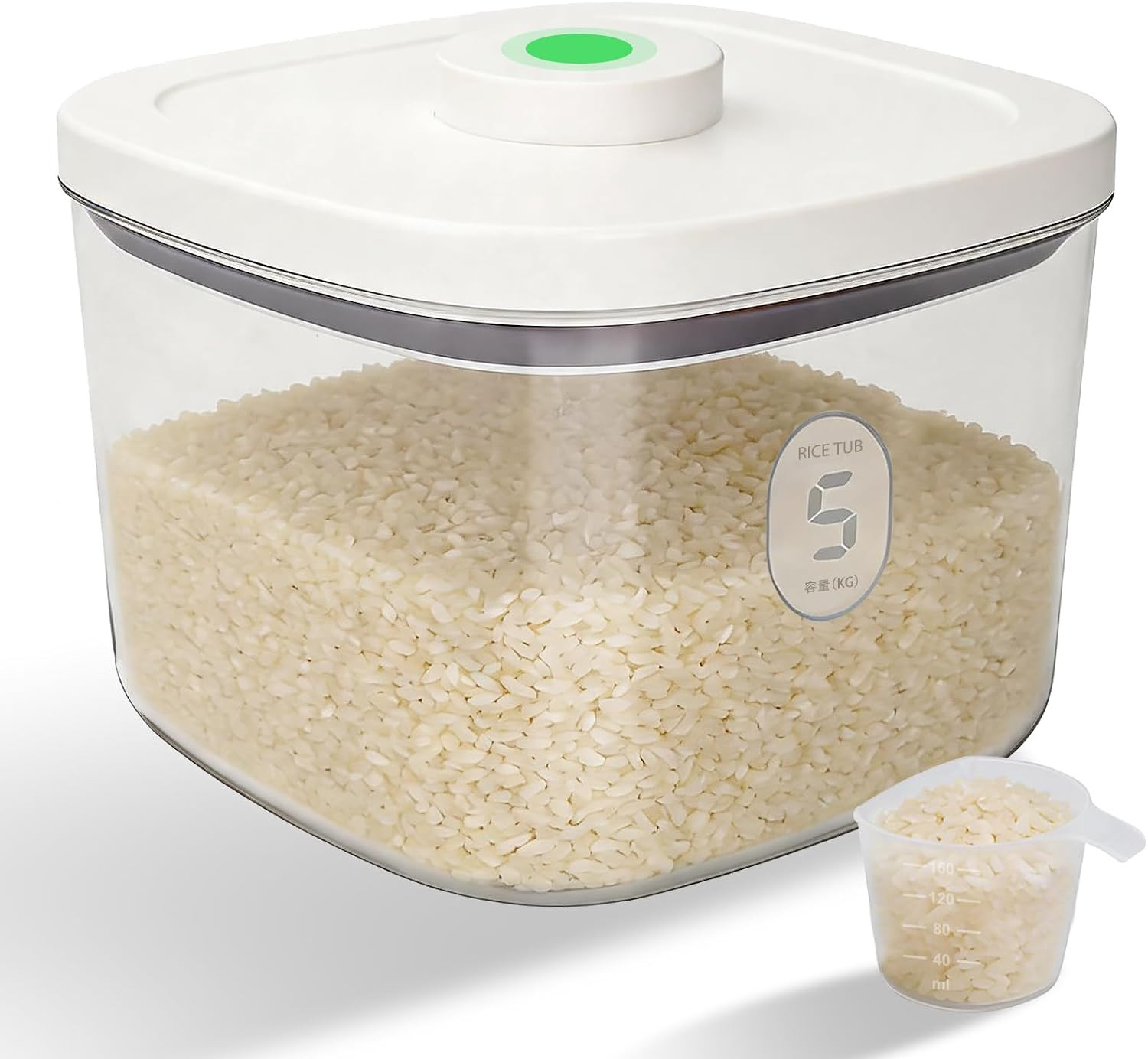 Airtight BPA-Free Rice Container with Measuring Cup – 5L Food Storage Solution
