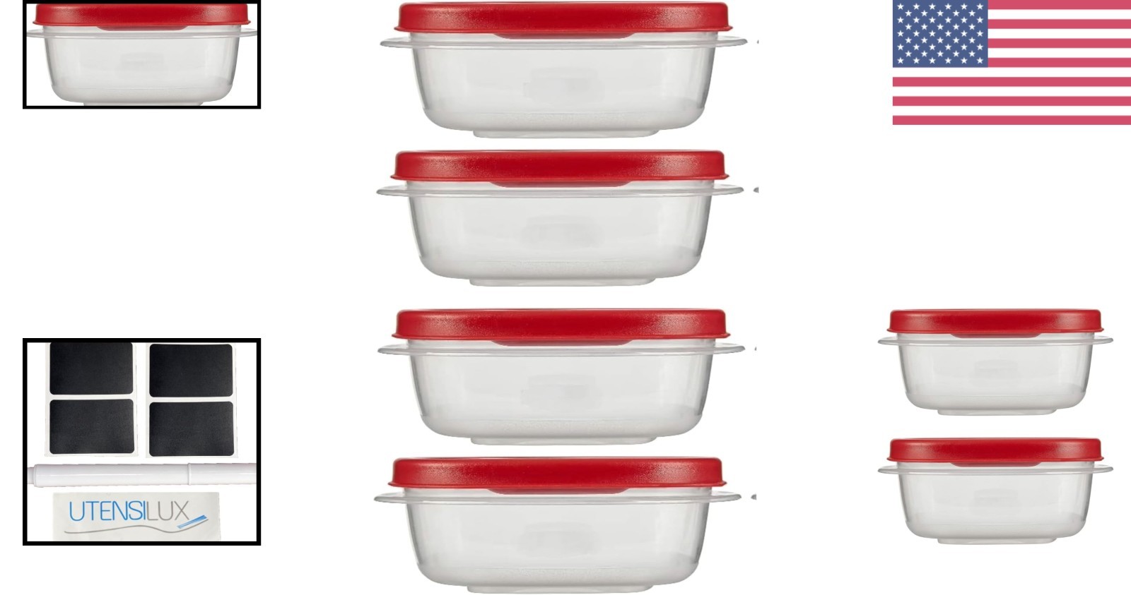 Rubbermaid 1.25 Cup Food Storage Containers with Airtight Lids 9 Piece Set