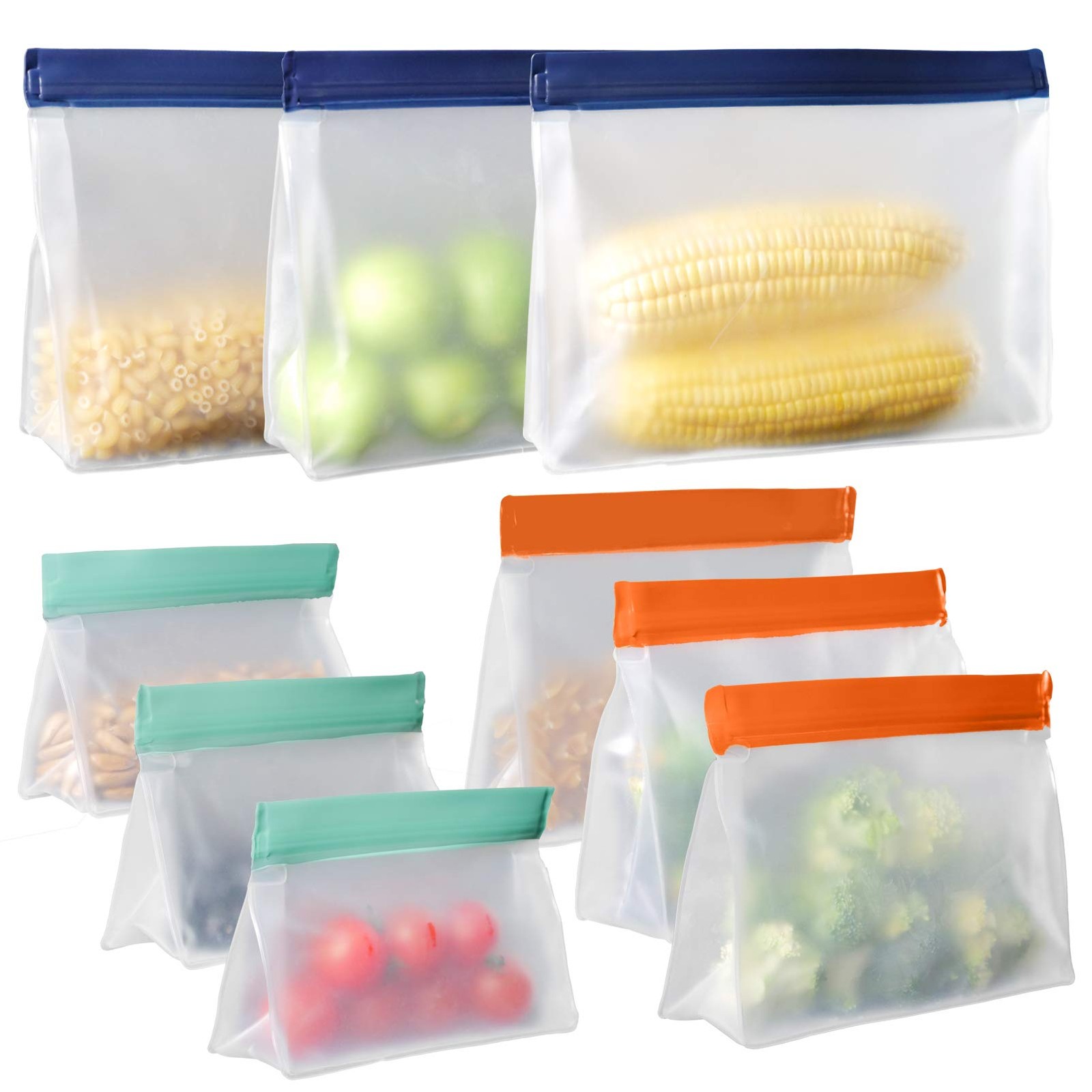 9 Pack Reusable Food Storage Bags, 3 Sizes Mixed.3 Gallon Size Bags for Meats…