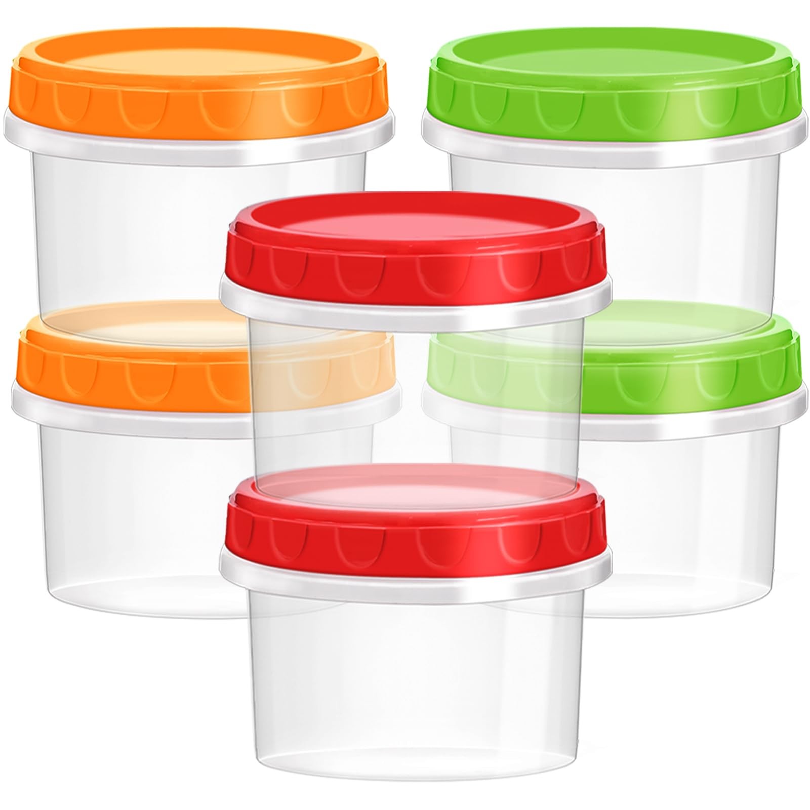 Reusable Small Freezer Containers 8 Oz Plastic Food Storage Containers with S…