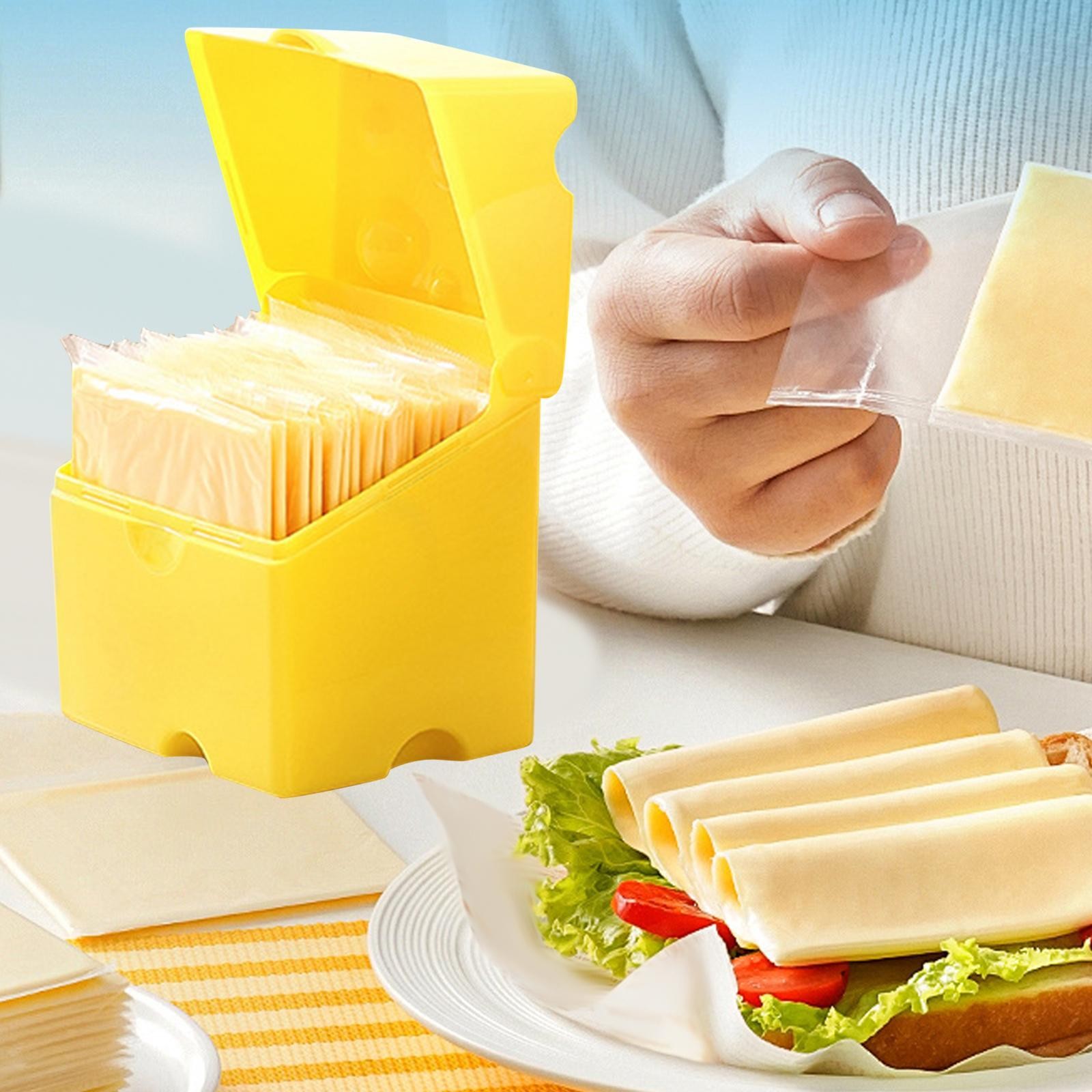 Flip Cover Cheese Box Kitchen Tools Supplies Cheese Slice Container Portable