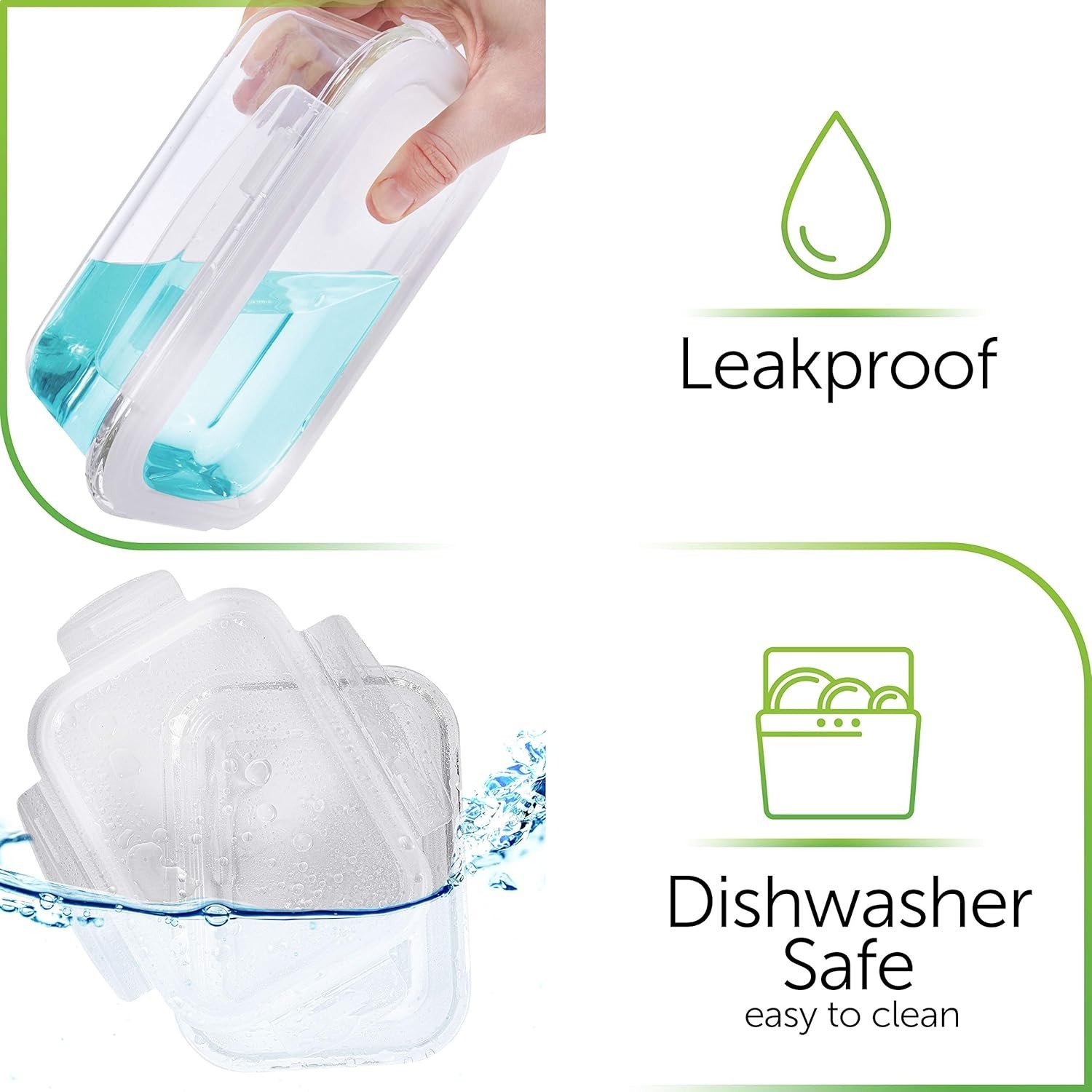 Borosilicate Glass Meal Prep Containers – 8 Pack 36oz