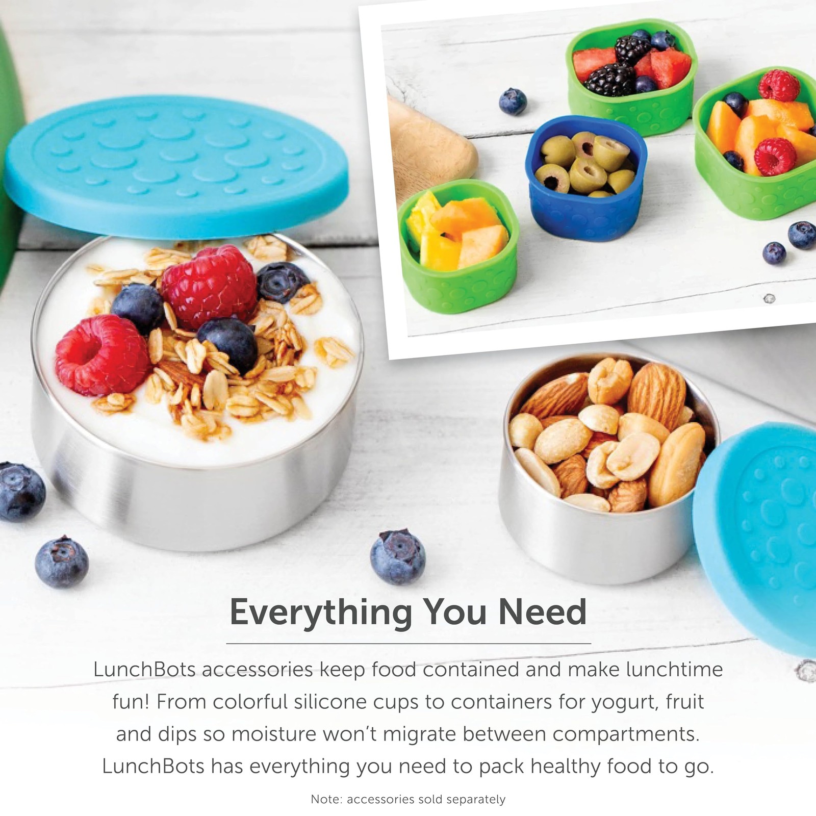 Leak Proof Stainless Steel Snack Containers 4 oz, Set of 2 Round Jars with Lids