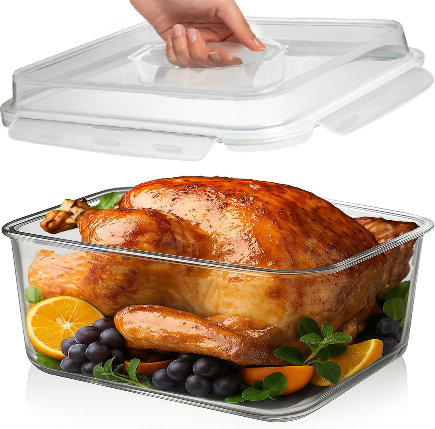 6500 ML / 220 Oz / 28 Cup LARGE Glass Food Storage Container with Airtight Locki