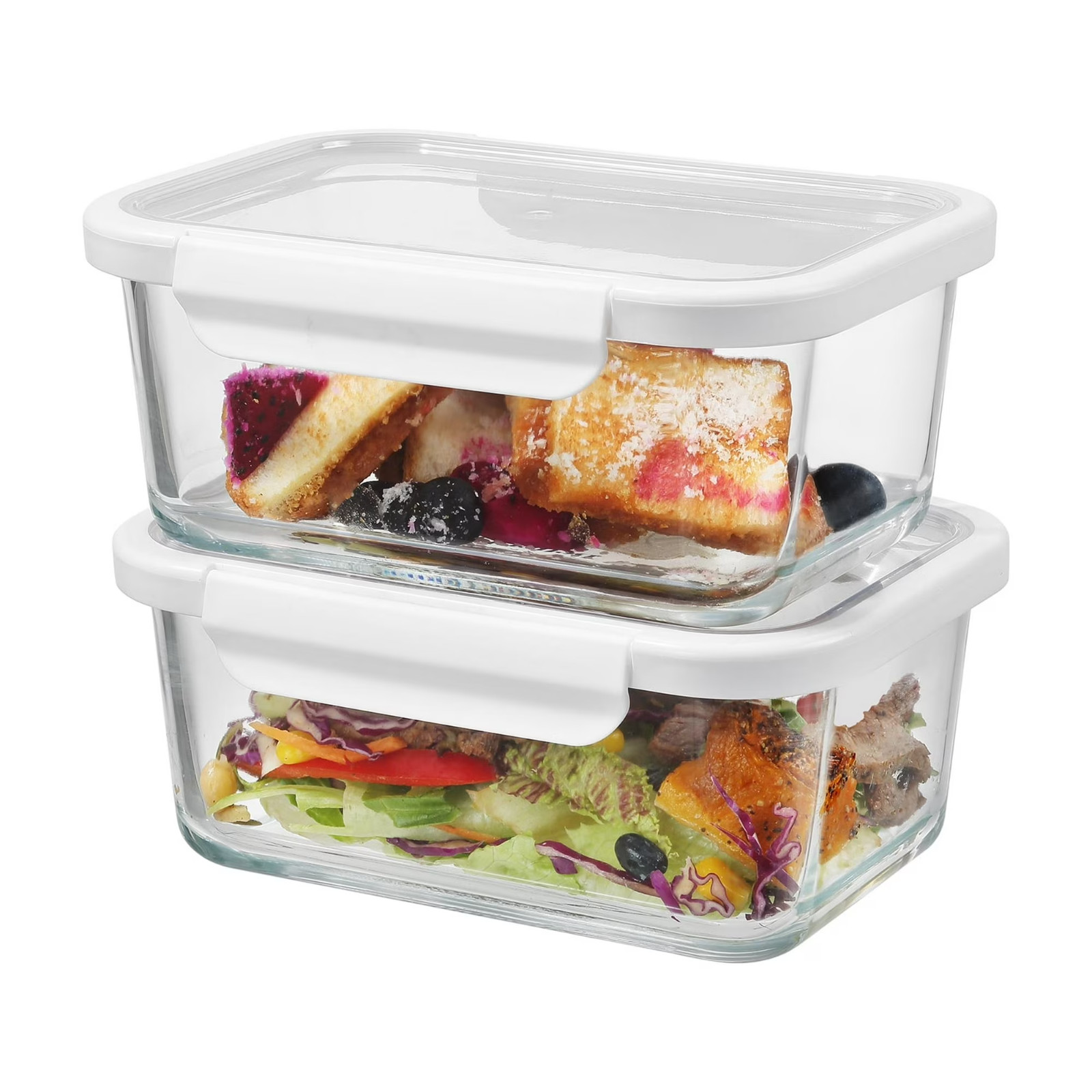 (4 pack) Better Homes & Gardens 4Cup Rectangle Glass Food Storage Container with