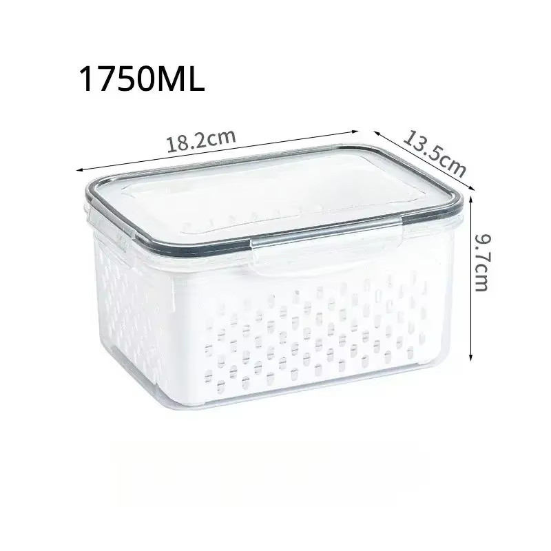 1/2/3Pcs Refrigerator Storage Box Fridge Organizer Fresh Vegetable Fruit Drain B