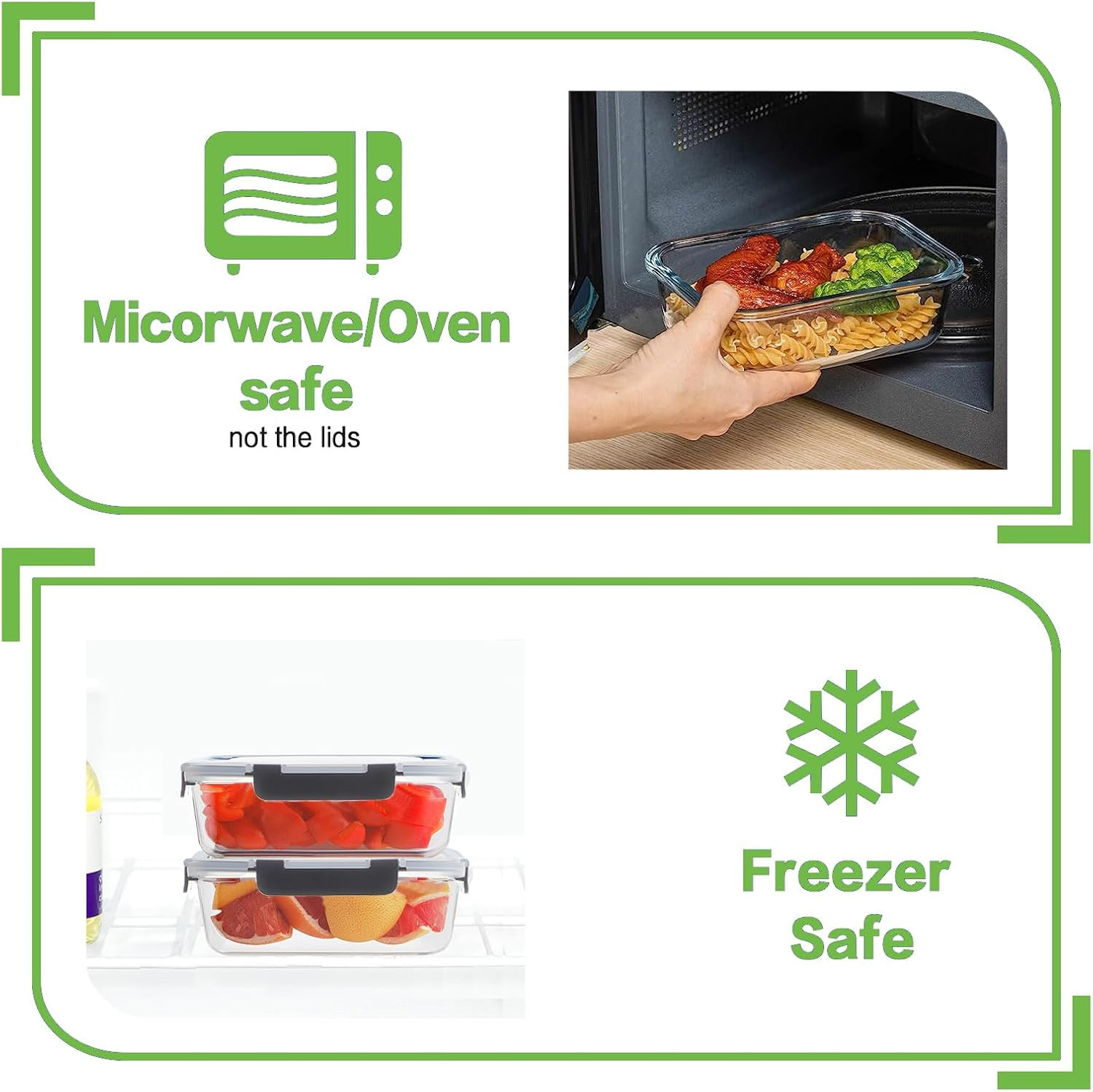 10 Pack Borosilicate Glass Meal Prep Containers, Airtight Lunch Bento Boxes, 36O