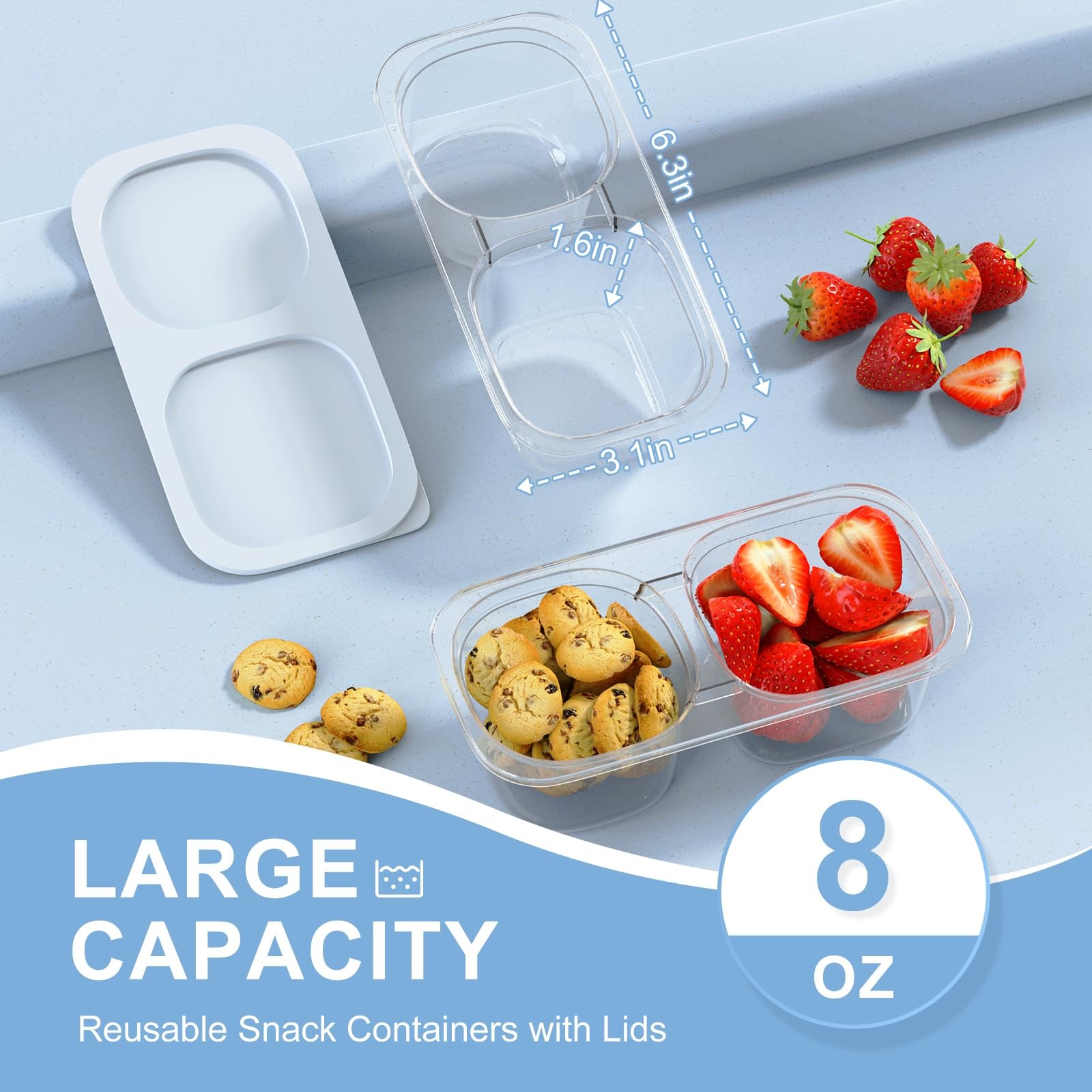 Snack Pack Containers for Kids, 10 Pack Reusable Snack Containers with Lids, …