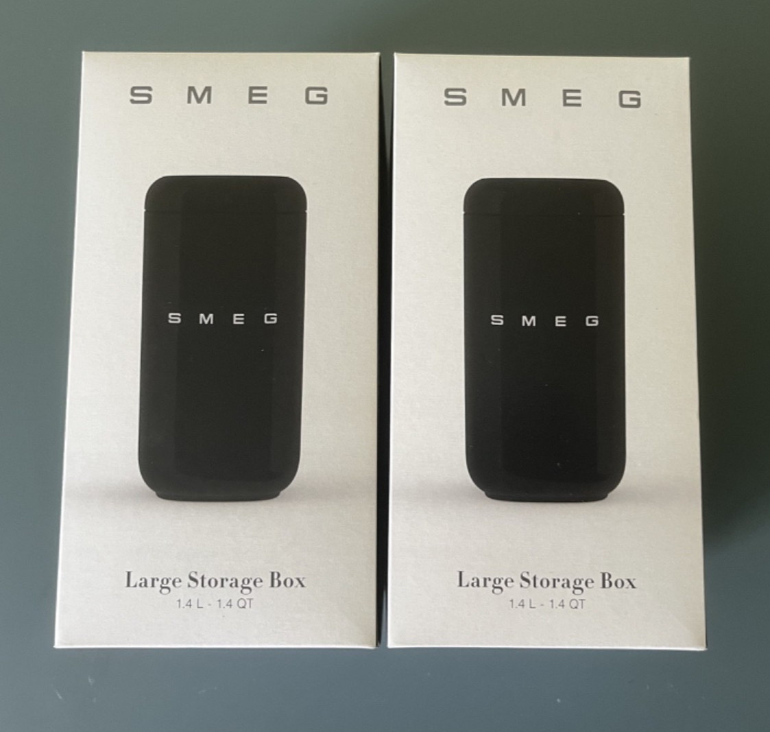 SMEG Food Storage Containers 2x 2026 New Collection Retro Design 1.4L Black