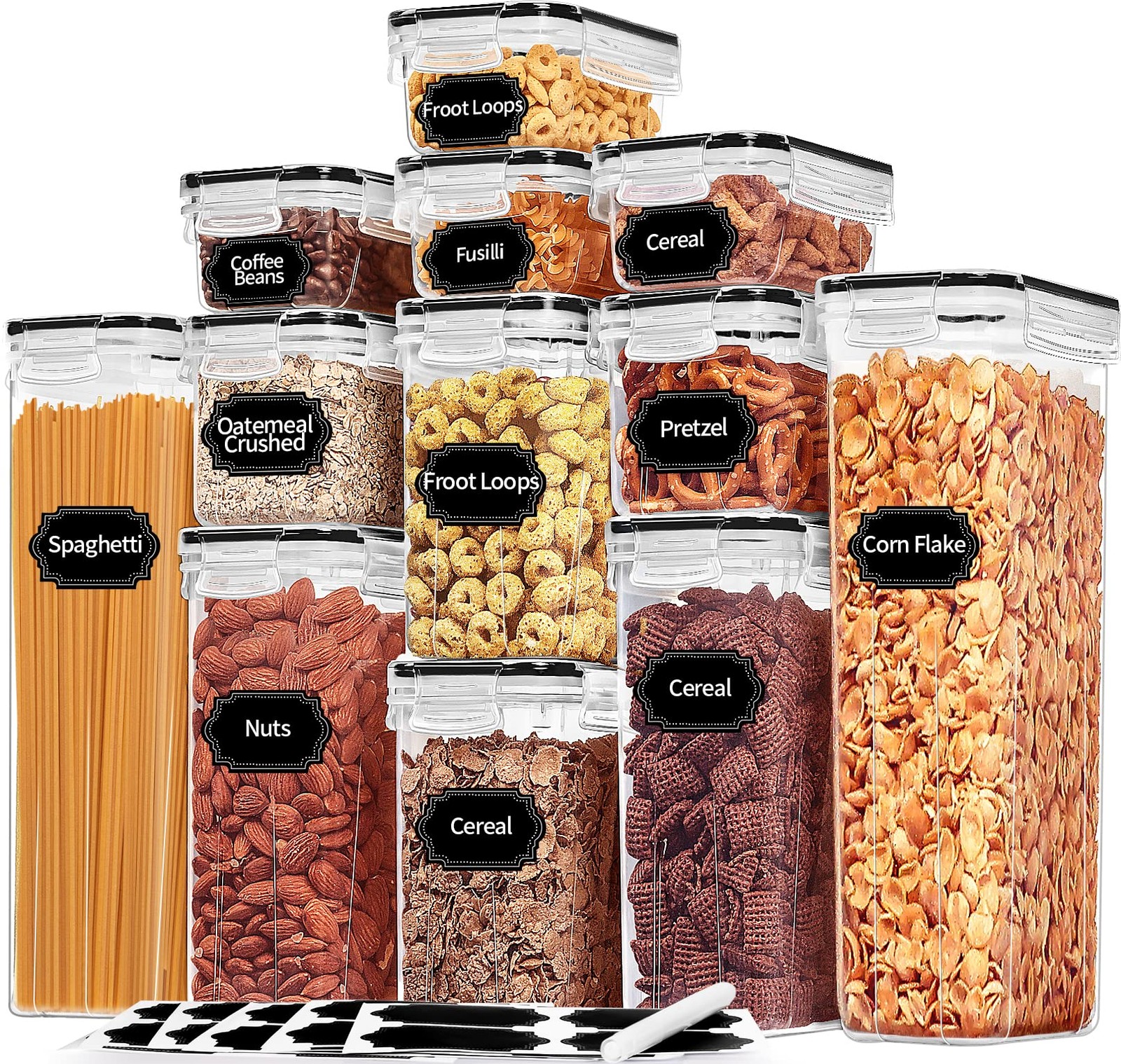 Airtight Food Storage Containers with Lids, 12PCS Plastic Kitchen Storage Con…