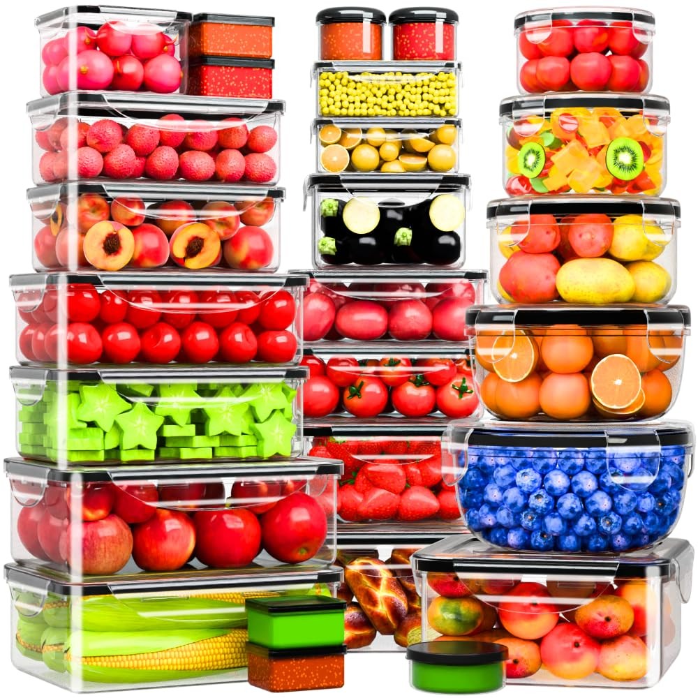 54 Pcs Food Storage Containers with Lids Airtight, (27 Containers &27 Lids) R…
