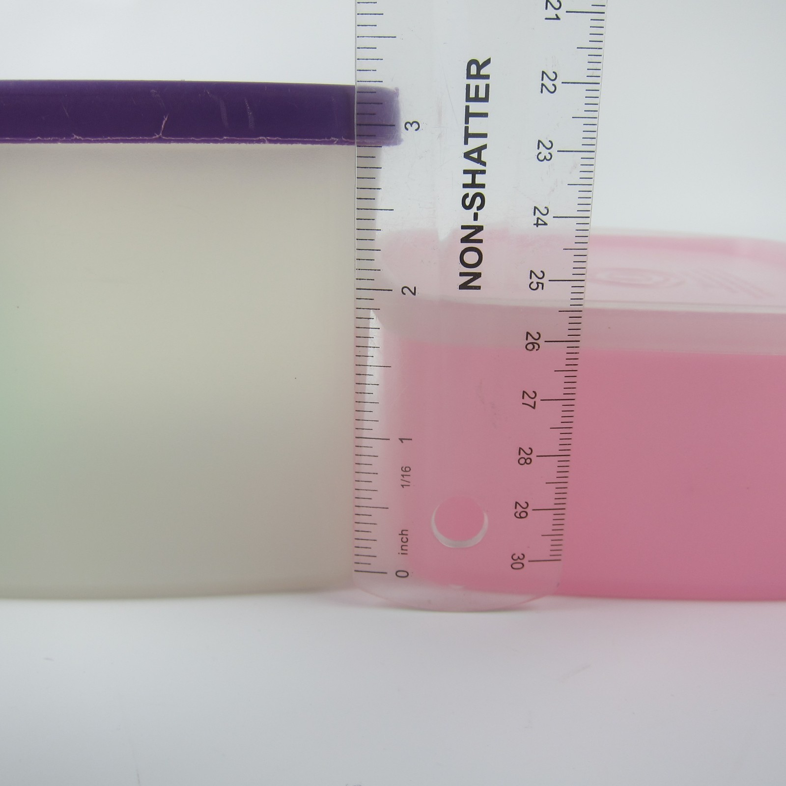 3 Vintage Tupperware Freezer Containers Green & Pink #311 and #312 Purple Lid