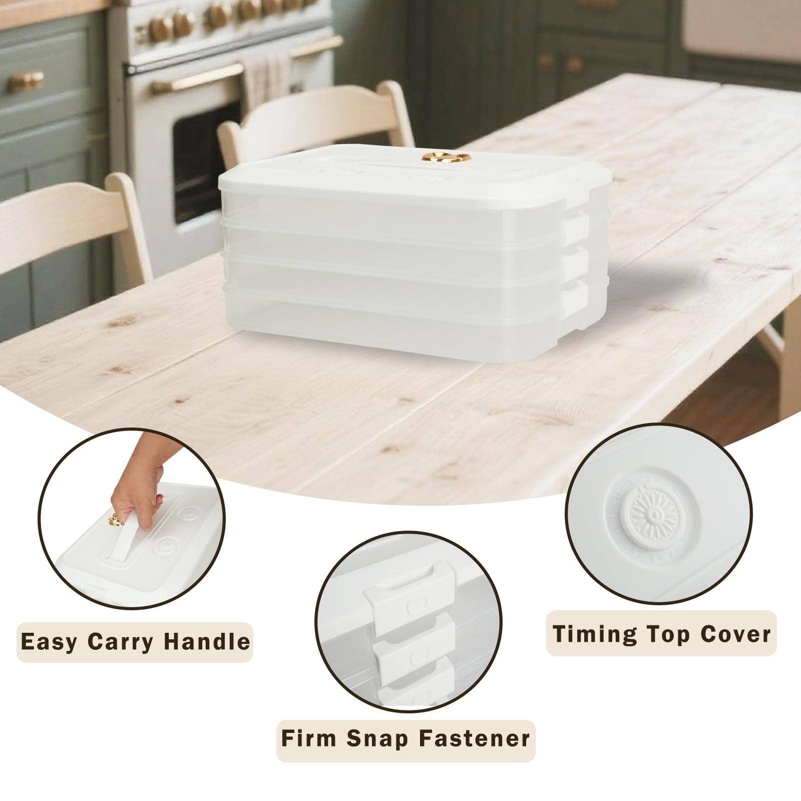 LAGAHS 4-layer Food Storage Containers With Lids Airtight 12 inches, White