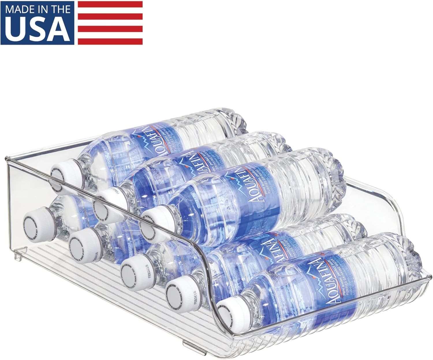 Water Bottle Organizer Fridge/Pantry Clear Made in USA