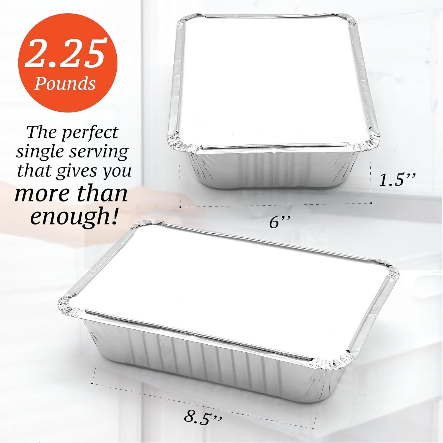 110 Pack Aluminum Pans with Cardboard Lids – Meal Prep Trays