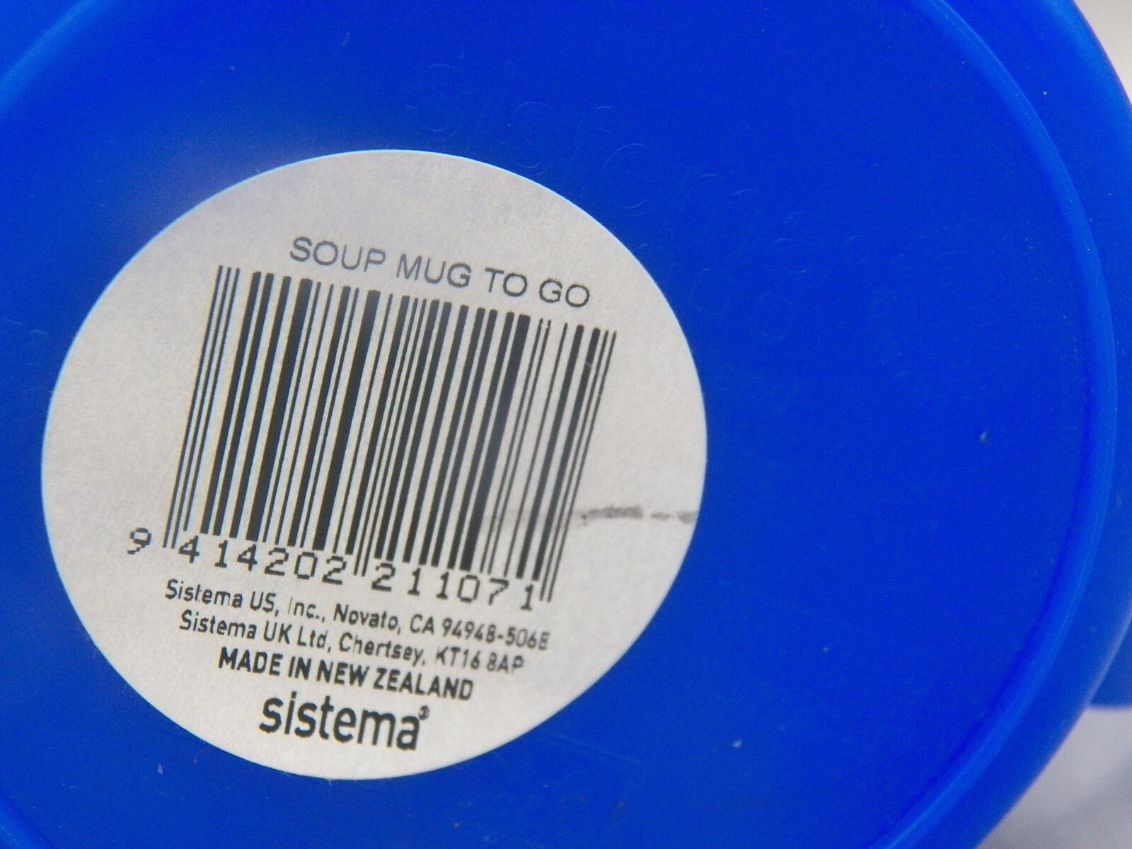 Sistema To Go Soup Mug BLUE 22.1 oz Clip Lid Phthalate BPA Free 2010