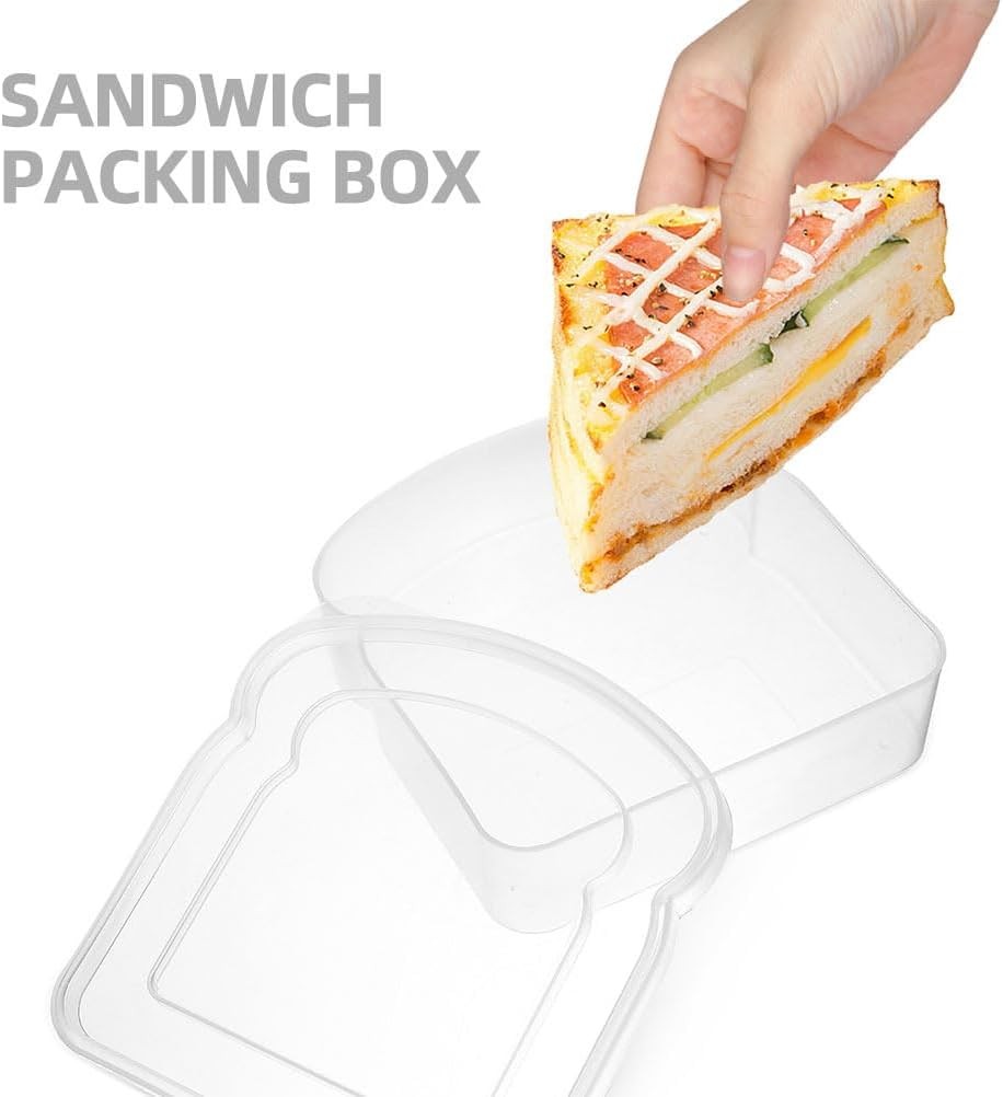Reusable Bread Storage Box Clear Portable Sandwich Carrier for Outdoor Camping