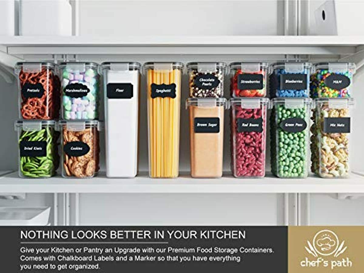 Airtight Food Storage Containers Set 14 Piece Kitchen Pantry Organizer Storage