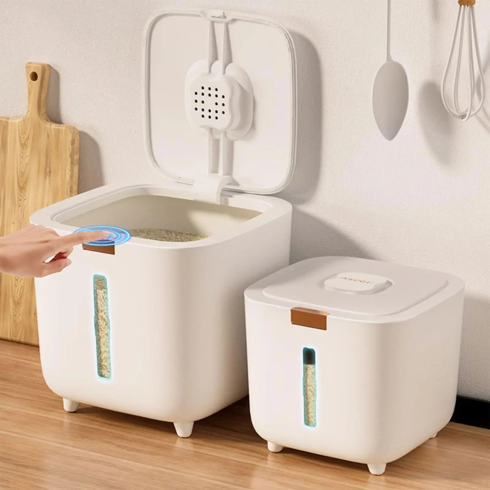 Rice Storage Container Kitchen Flour Food Dispenser Box Grain Sealed Organizer