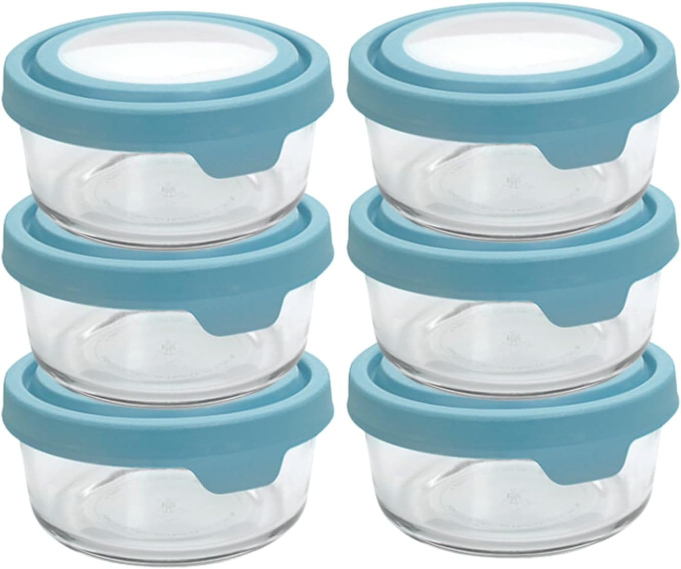 2 Cup Glass Storage Containers with Lids, Set of 6 Glass Food Storage Containers