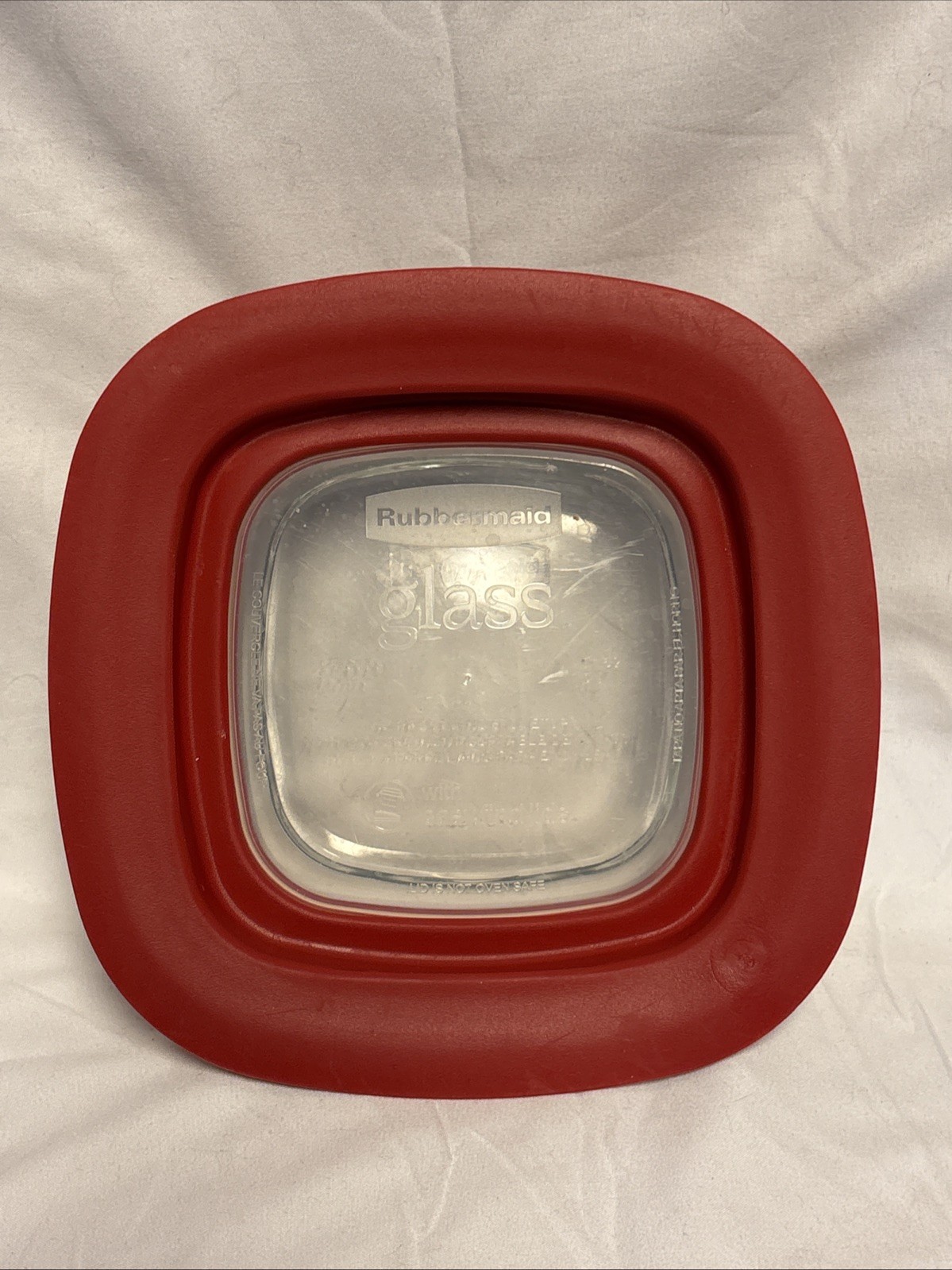 Rubbermaid Glass Storage Container Square 2.5 cup 7N62 With Lid Red Discontinued