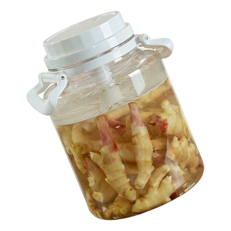 Transparent Pickle Jar With Detachable Press And Handle Fermentation Container