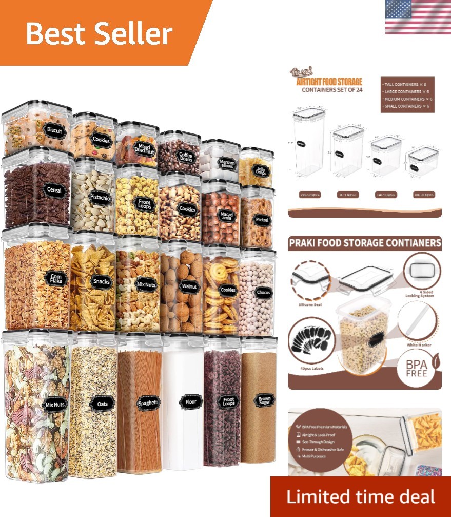 Airtight Food Storage Containers Set with Lids – 24 PCS, BPA Free Kitchen and…