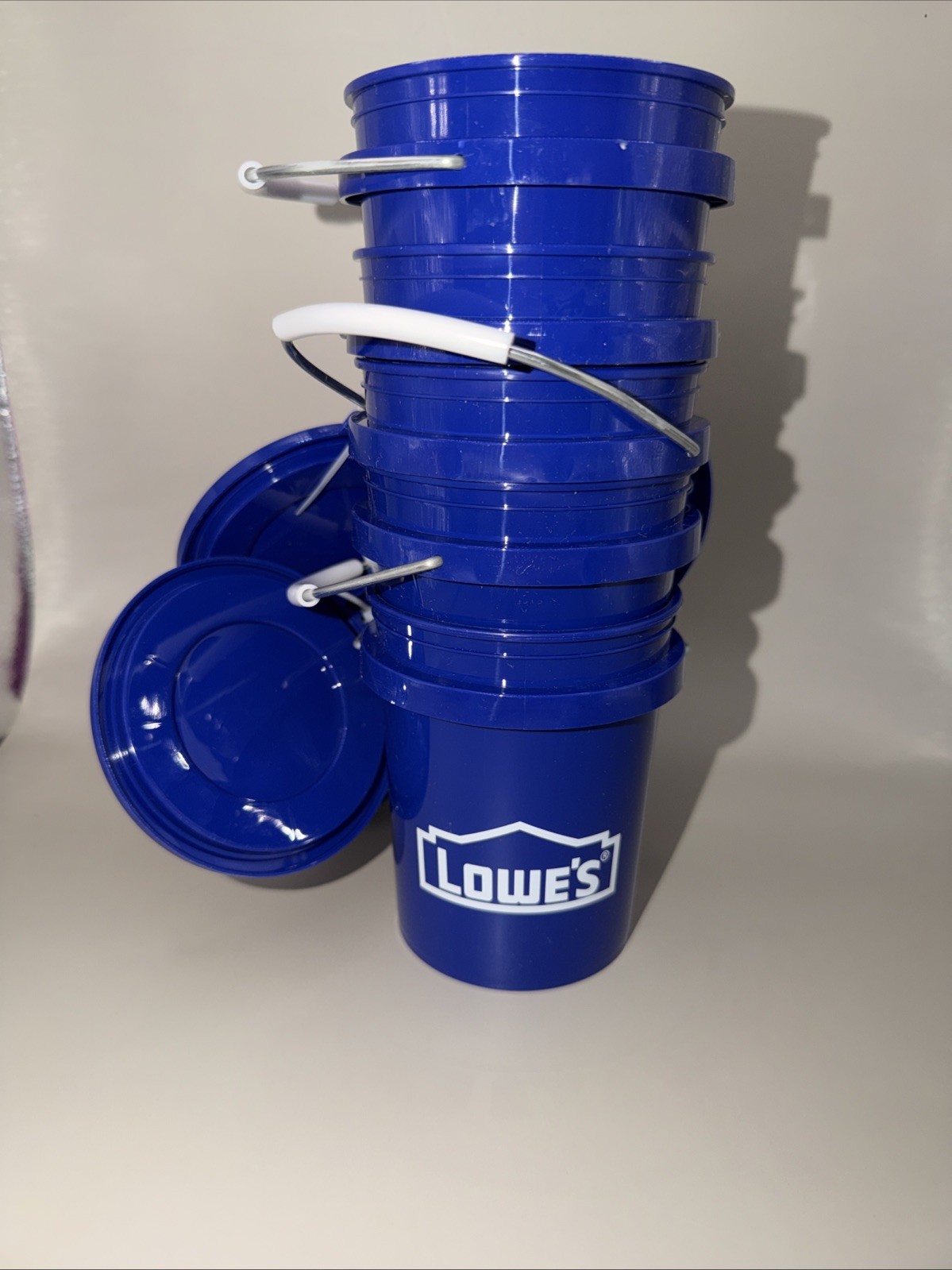 Lowe’s 0.4-quart BPA-Free Food-Grade Blue Mini bucket Lid(s) Included, set of 5.