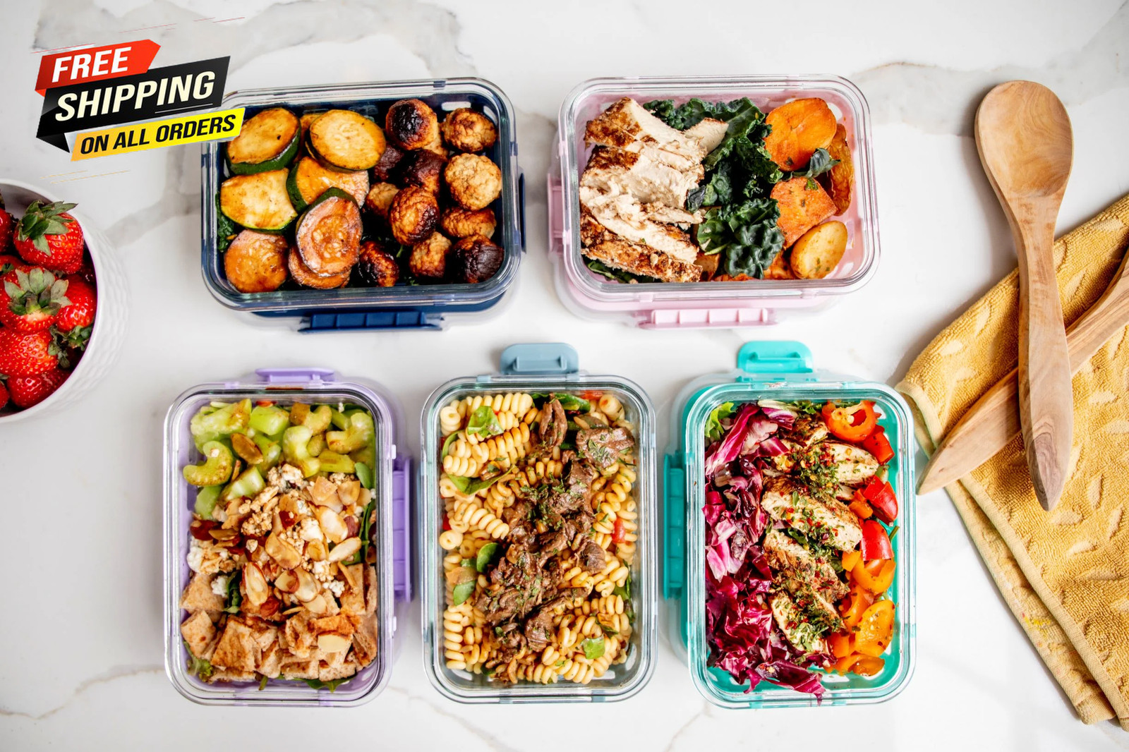 Glass 3.4 Cup 27 Ounce Duraglass Food Storage Meal Prep, 10 Piece 💪👌