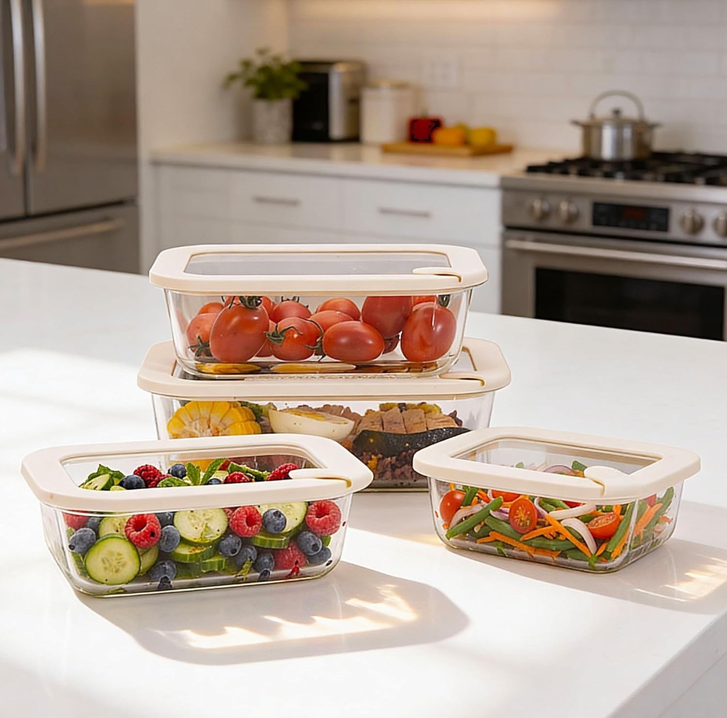 Elegant Glass Storage Containers – Durable, Microwave Safe, 100% Plastic Free