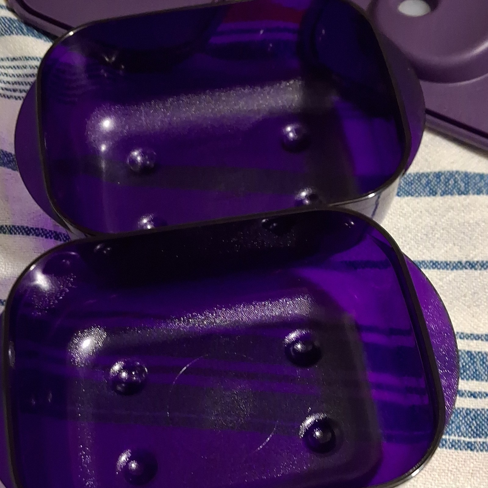 Vintage Tupperware Purple Rectangular Food Storage Containers w/ Vented Lids