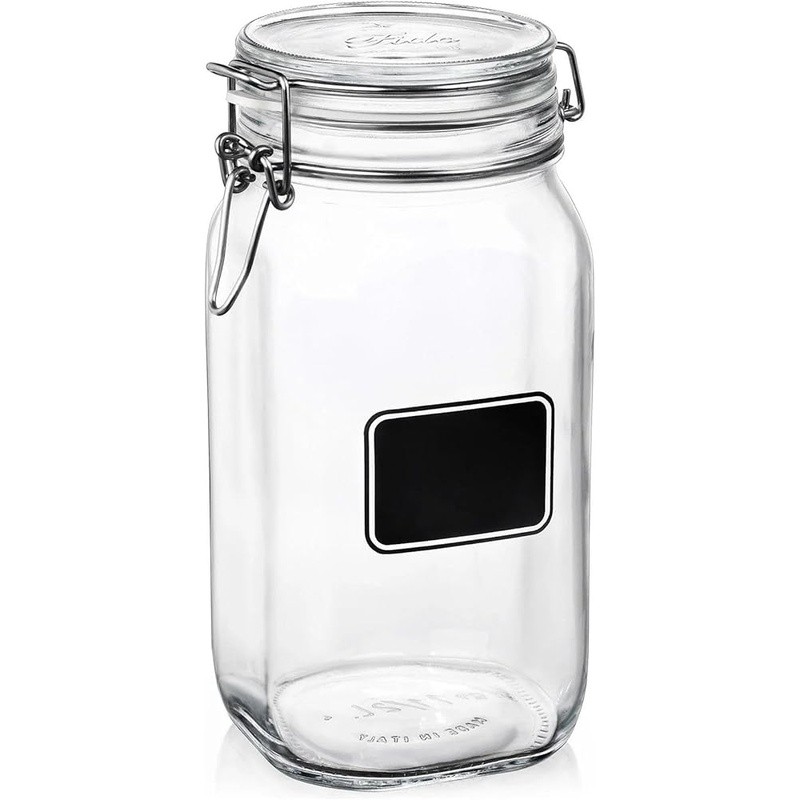 Airtight Glass Storage Jar W/ Chalk Labels Dishwasher Safe Food Candy Tea New