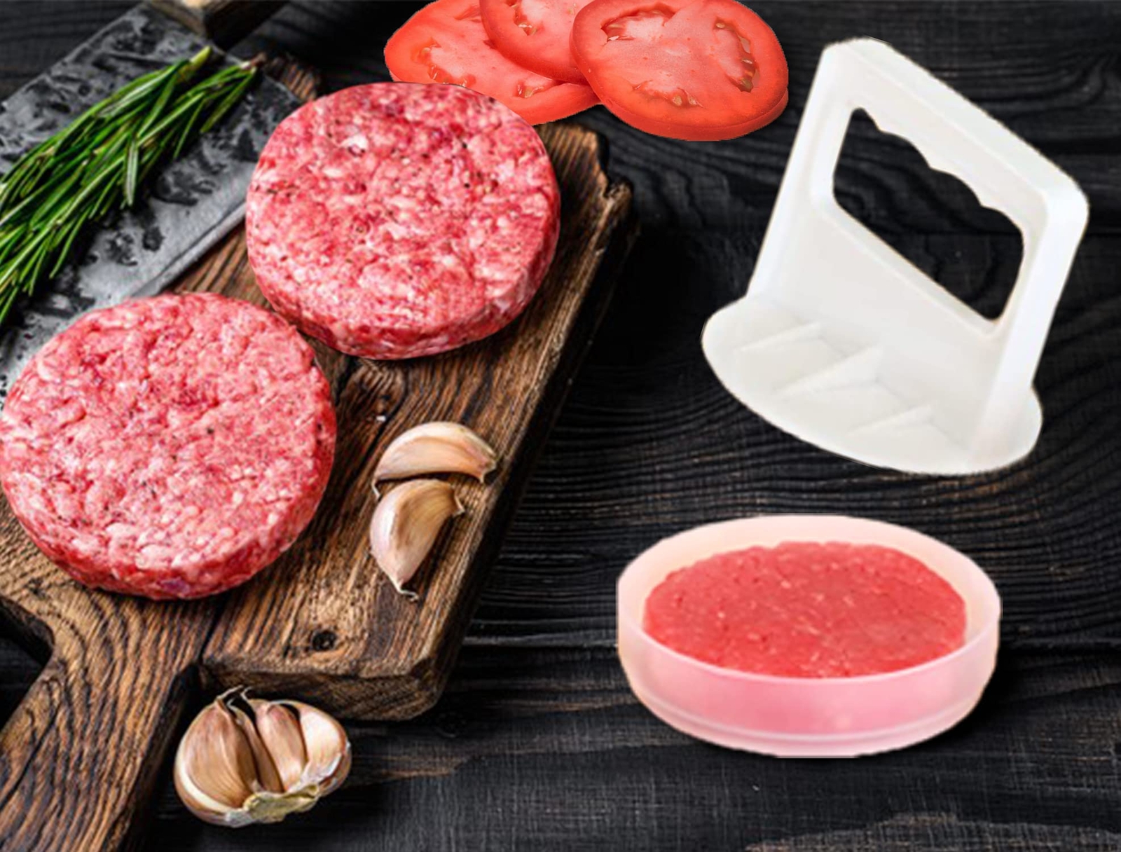 Hamburger Press Patty Maker Freezer Containers – All In One Convenient Packag…
