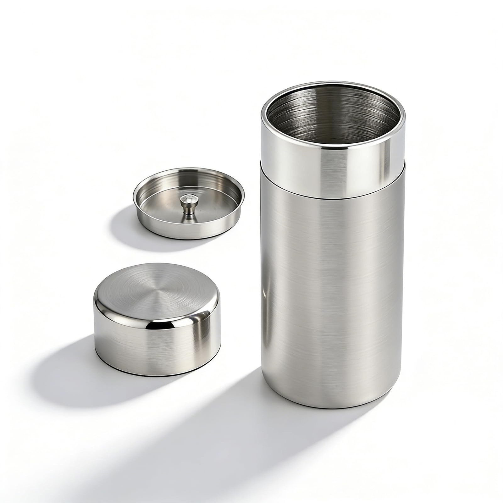 Large 650ml Stainless Steel Canister 5.8×3.3in Airtight Storage Tea Bag