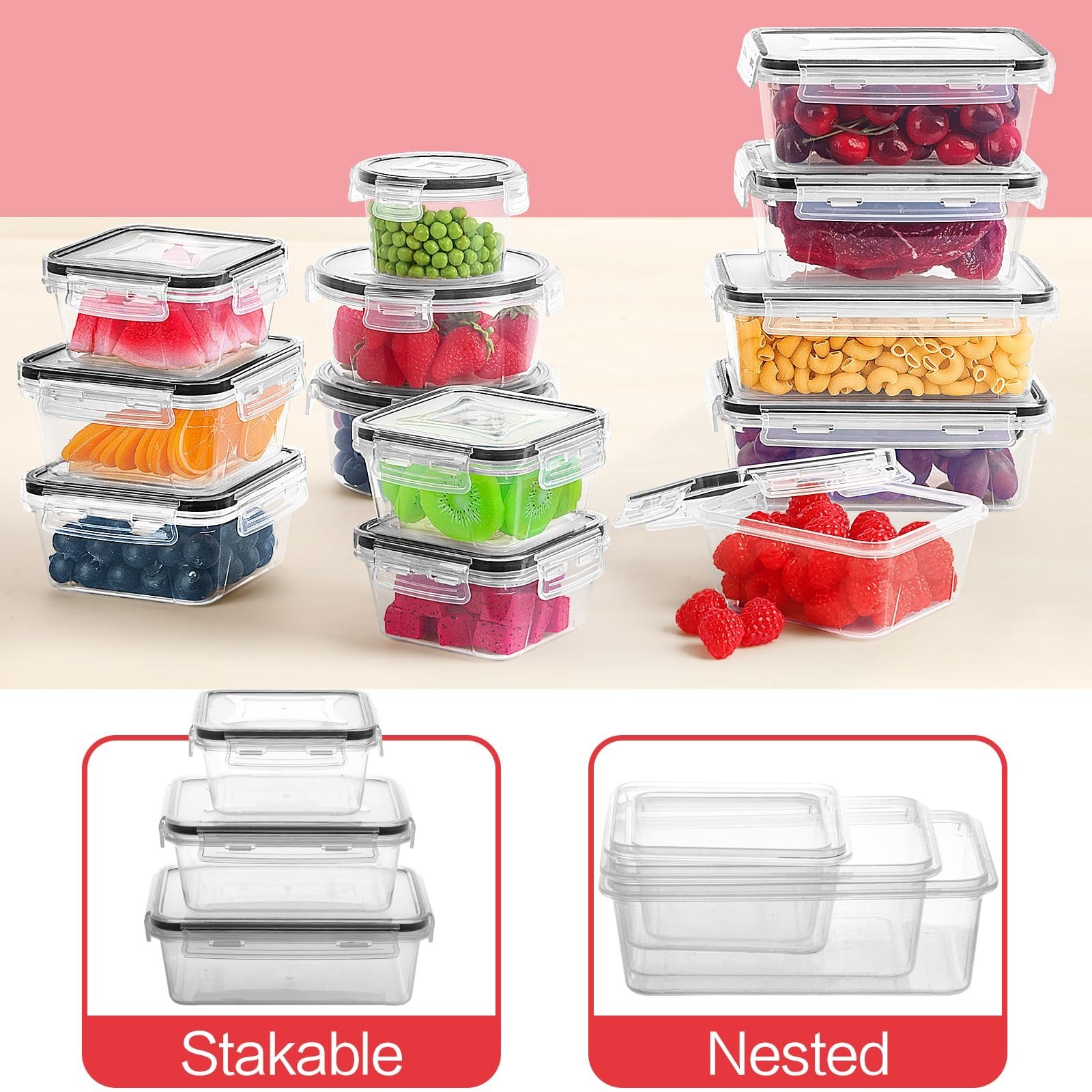36 Pack Airtight Food Storage Containers – BPA-Free Meal Prep, Lids & Labels Inc