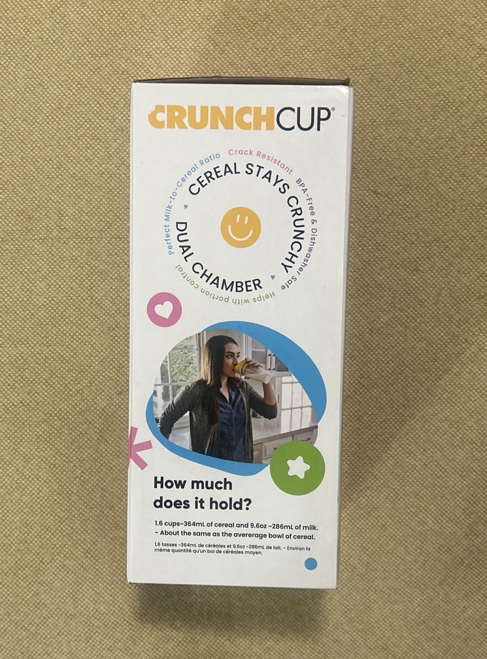 Crunch Cup Never Soggy Portable Cereal & Milk Crunch Cup for on the Go PURPLE