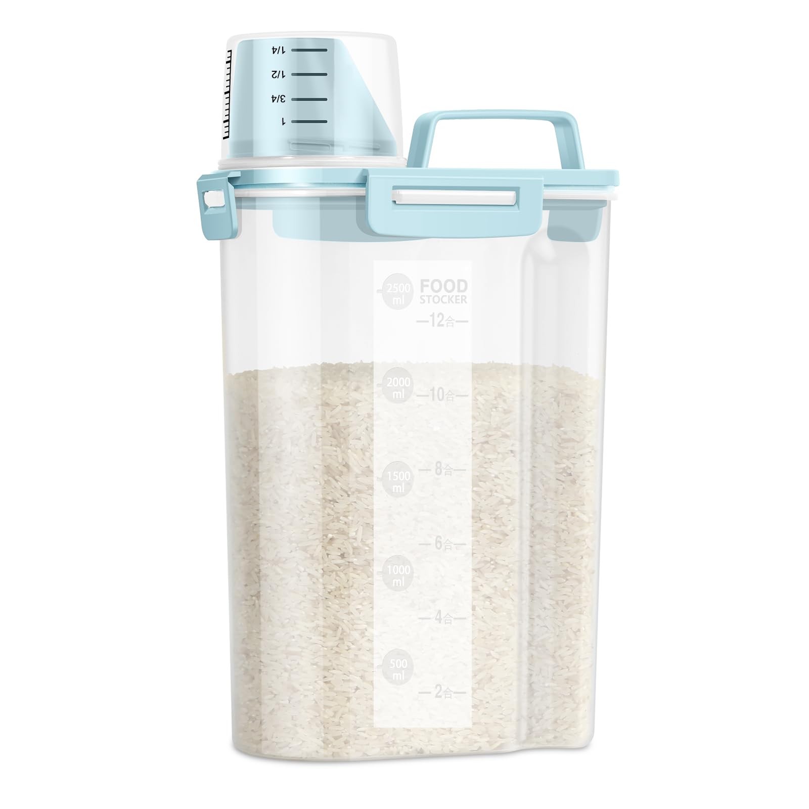 Airtight Rice Storage Container, 3 to 5Lbs Cereal Dry Food Flour and Sugar Bi…