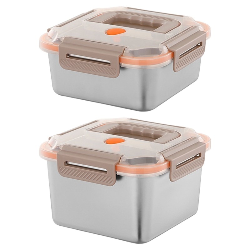 Leak Proof Stainless Steel Lunch Box Storage Container with Translucent Top