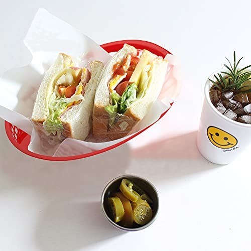 FAST FOOD BASKETS Plastic Basket Hot Dogs Burgers Sandwiches Red 40 Pack CEDILIS
