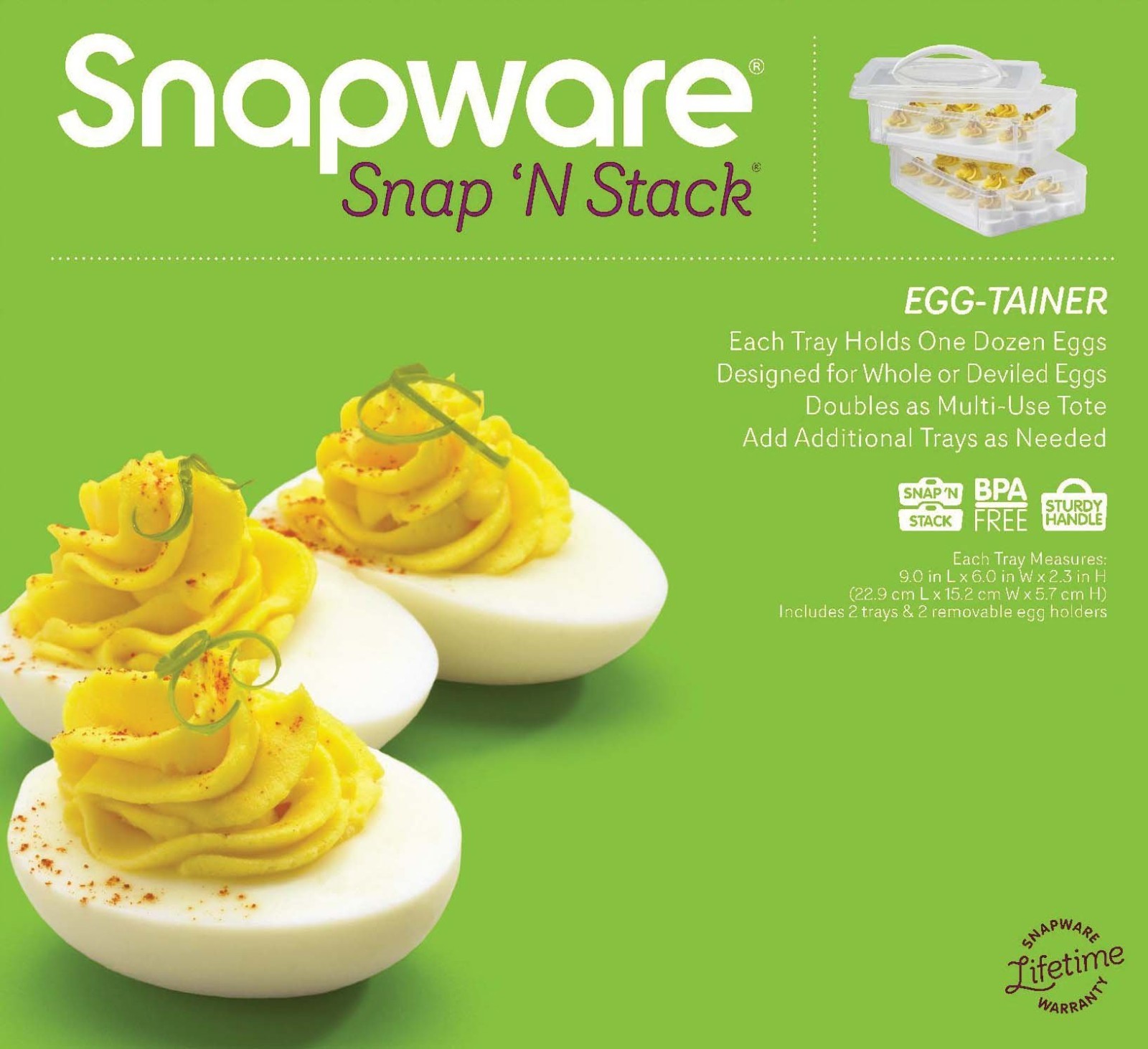 Snapware Refrigerator Egg Holder Keeper Carrier Deviled Tray Storage Container
