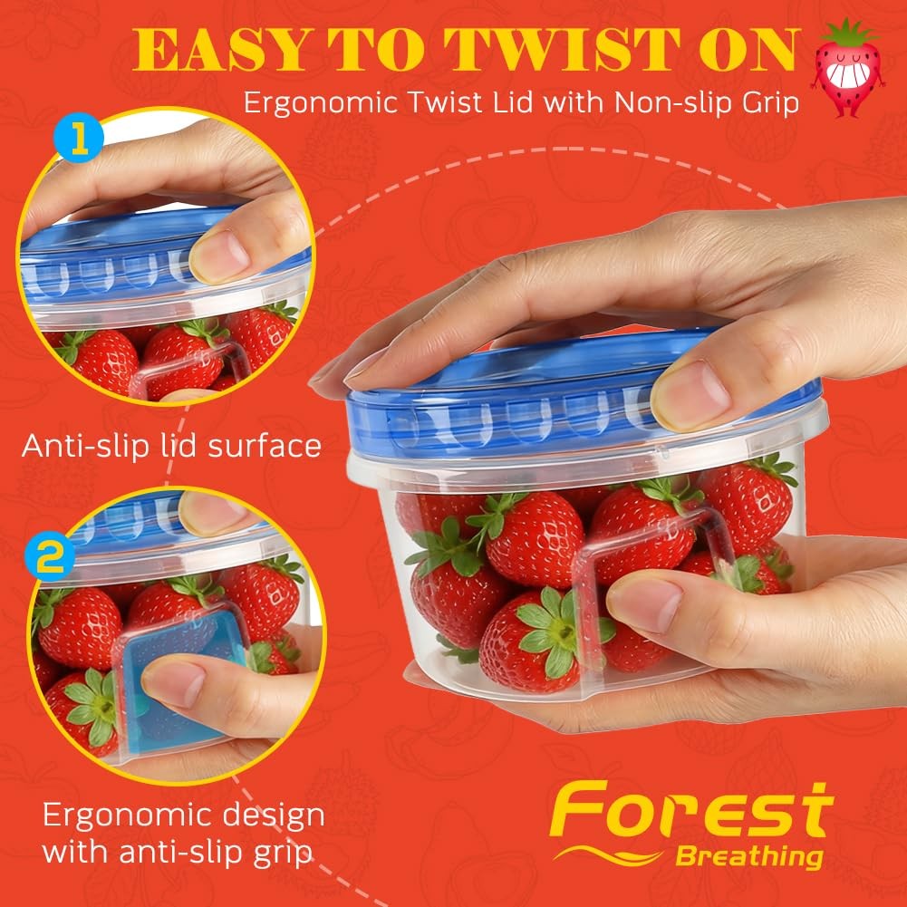 10 Pack 17oz Reusable Freezer Storage Containers with Twist Top Lids Airtight.