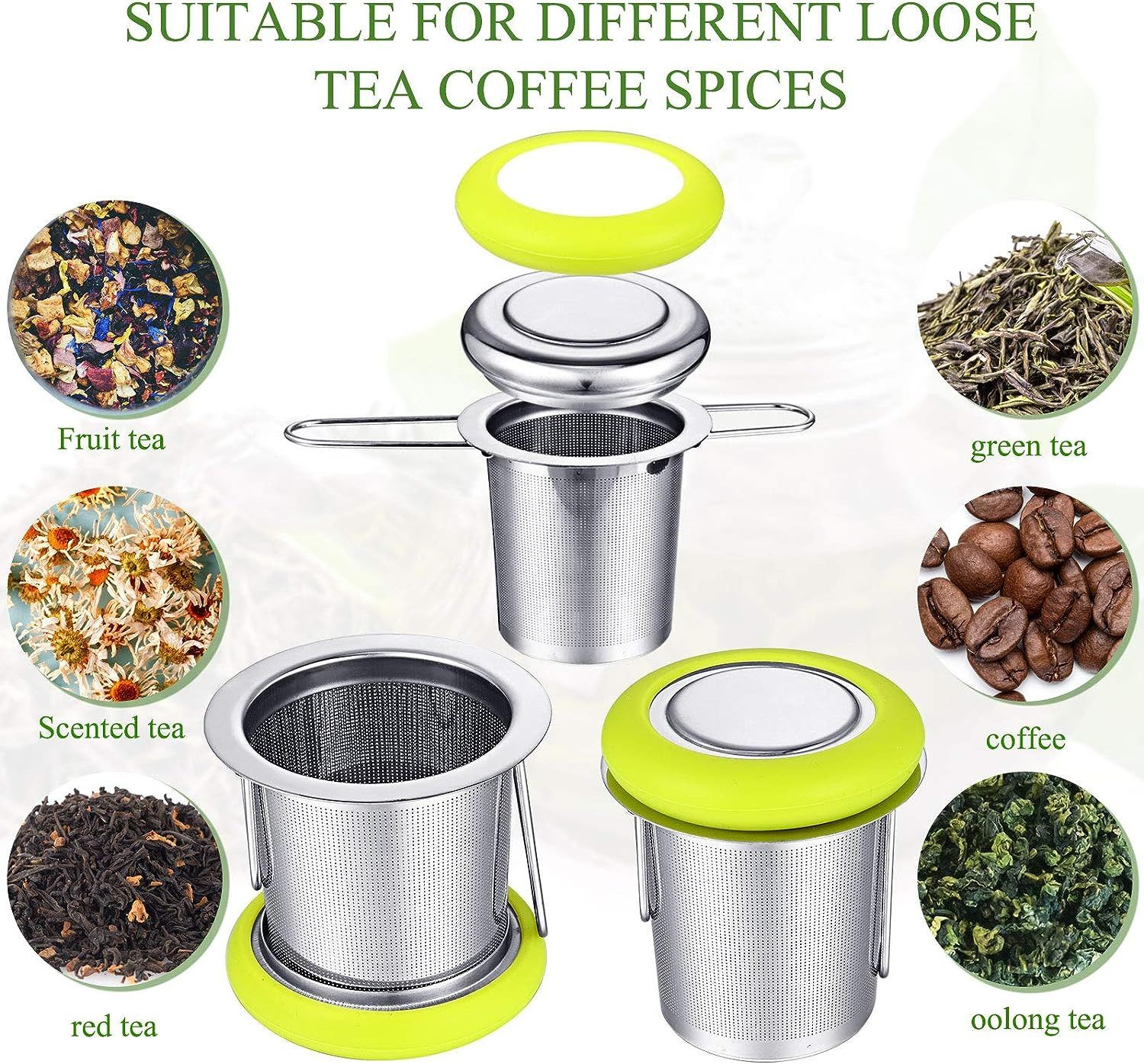 2 Pieces Tea Infusers with Scoop Stainless Steel