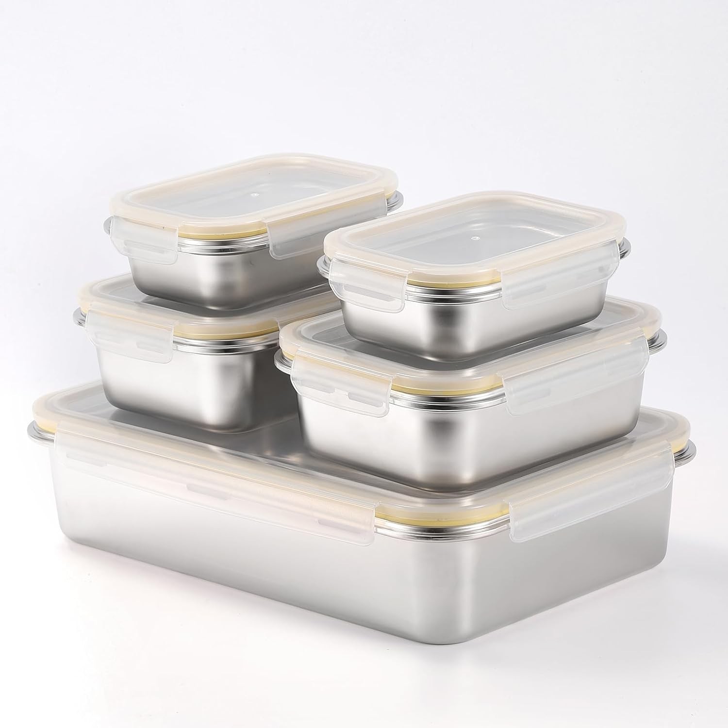 18/8 Stainless Steel Food Storage Containers Meal Preparation Container Set