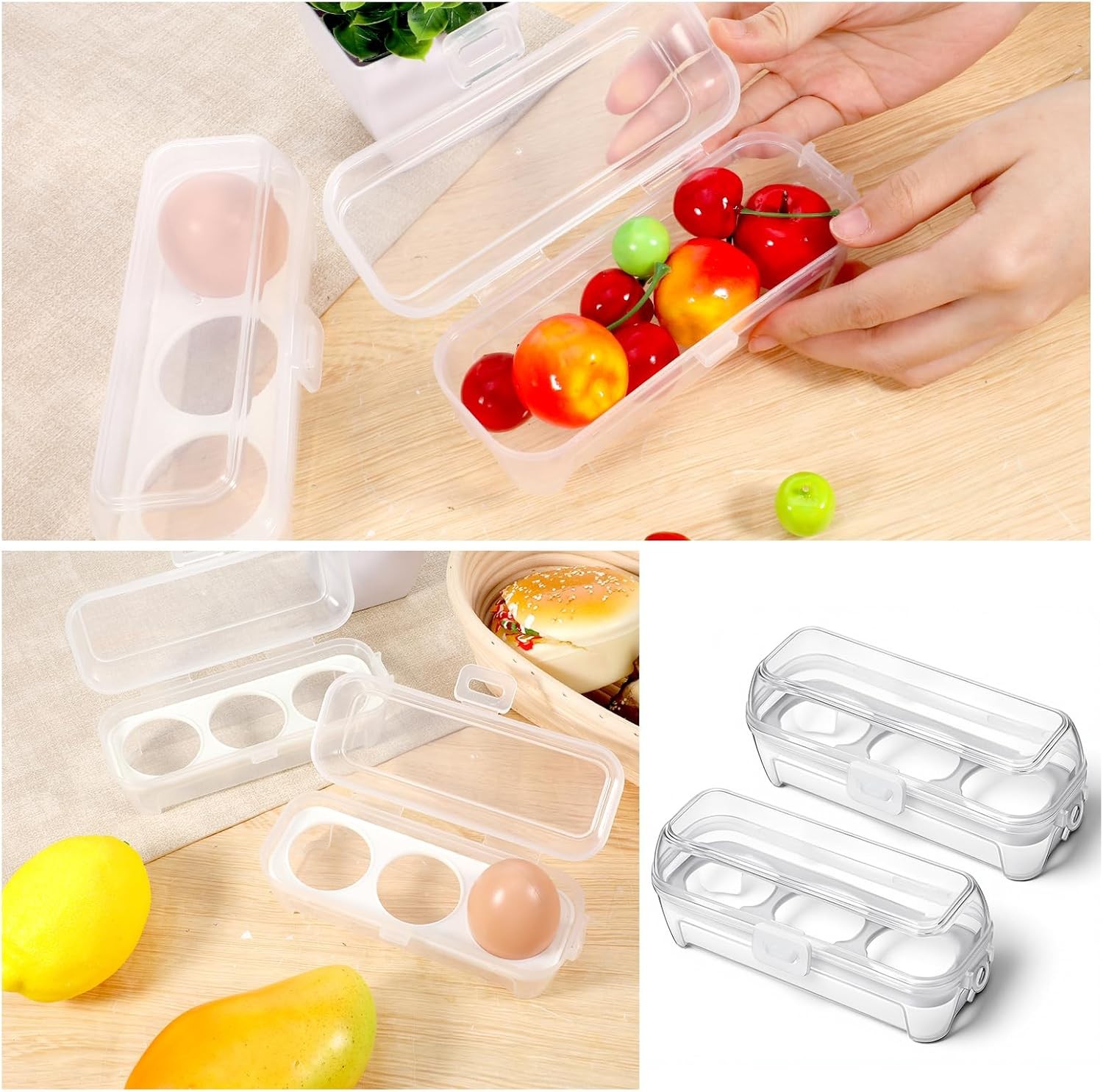 2 Pack Camping Egg Carrier Container Shockproof Hard Boiled Egg Holder Hiking