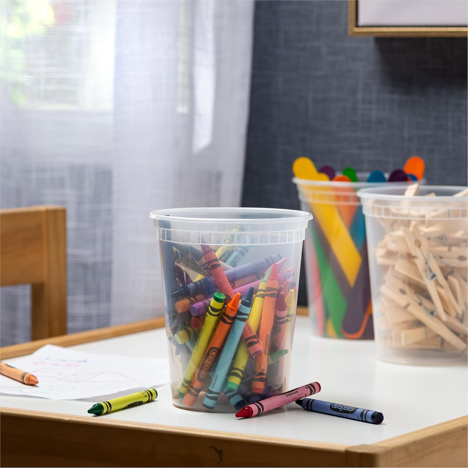 [240 Sets – 32 Oz.] Clear Plastic Deli Food Storage Containers with Airtight Lid
